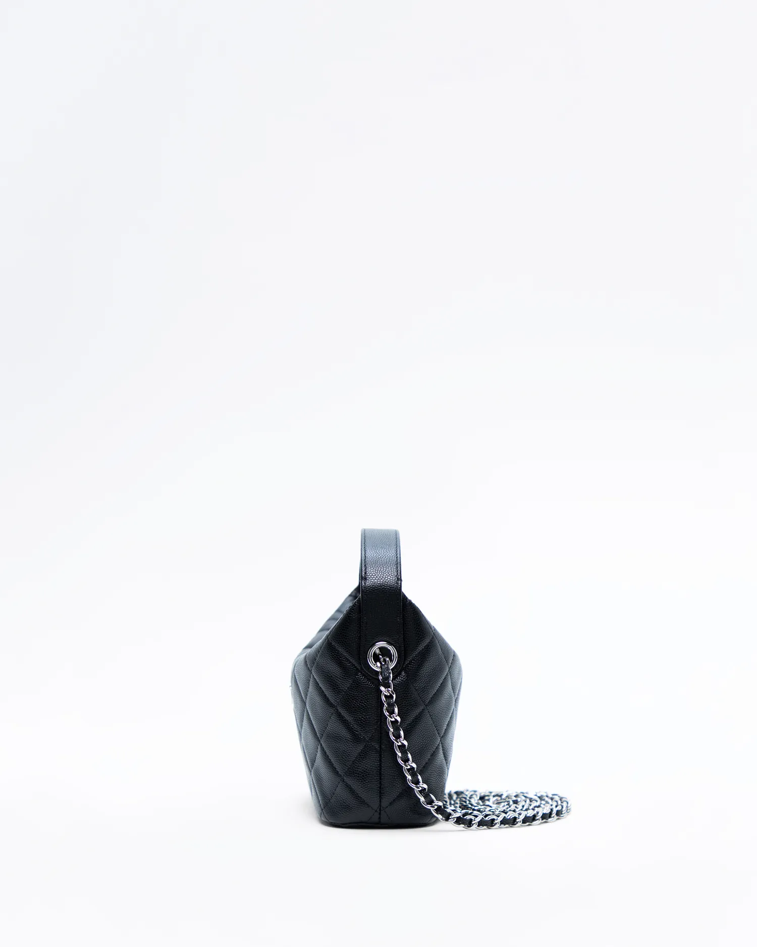 Crystal Star CC Quilted Hobo Clutch with Chain