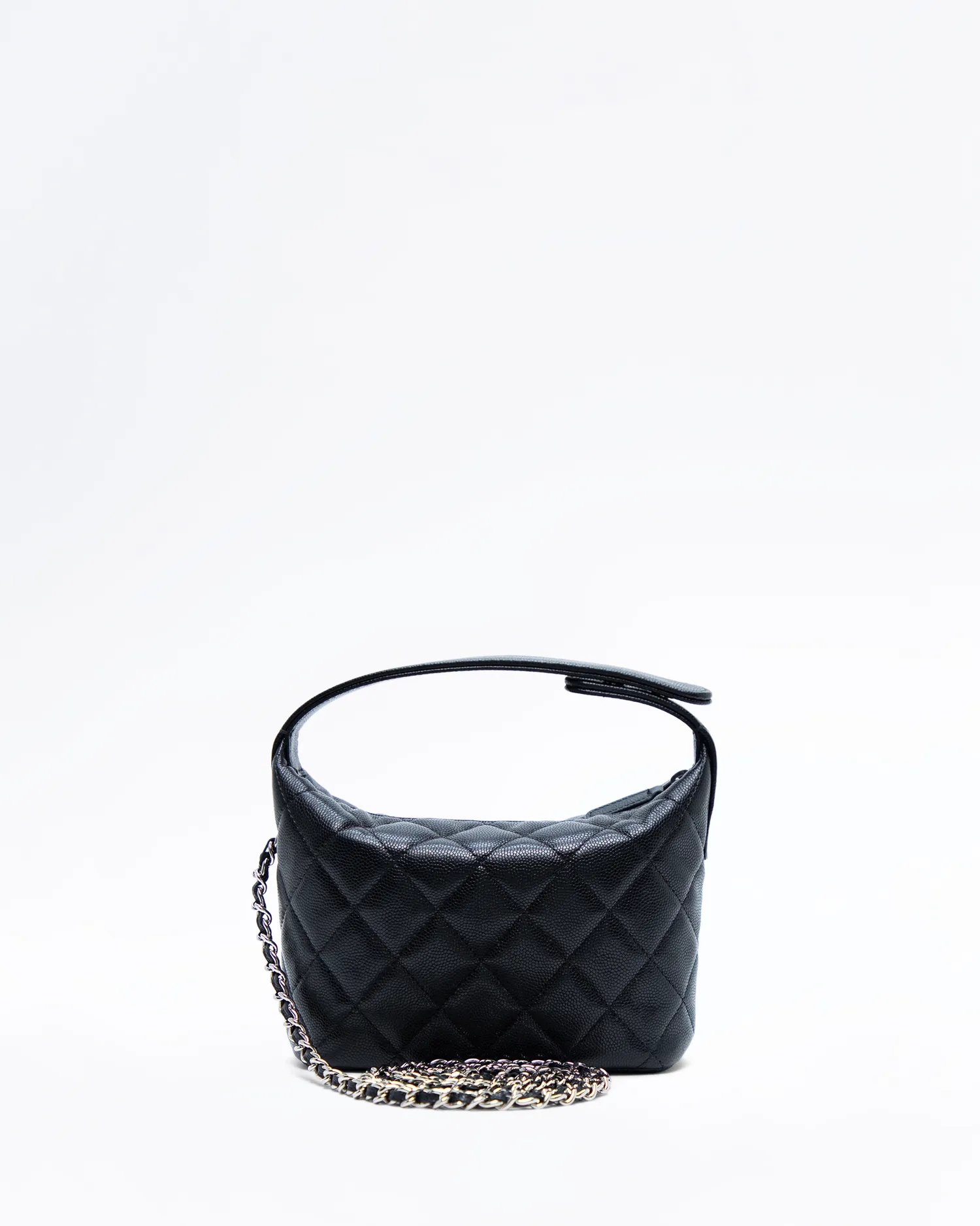 Crystal Star CC Quilted Hobo Clutch with Chain