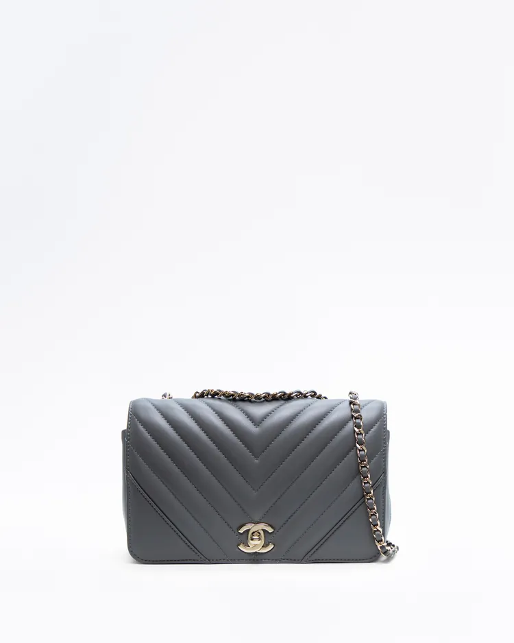 Lambskin Chevron Statement Small Flap Bag