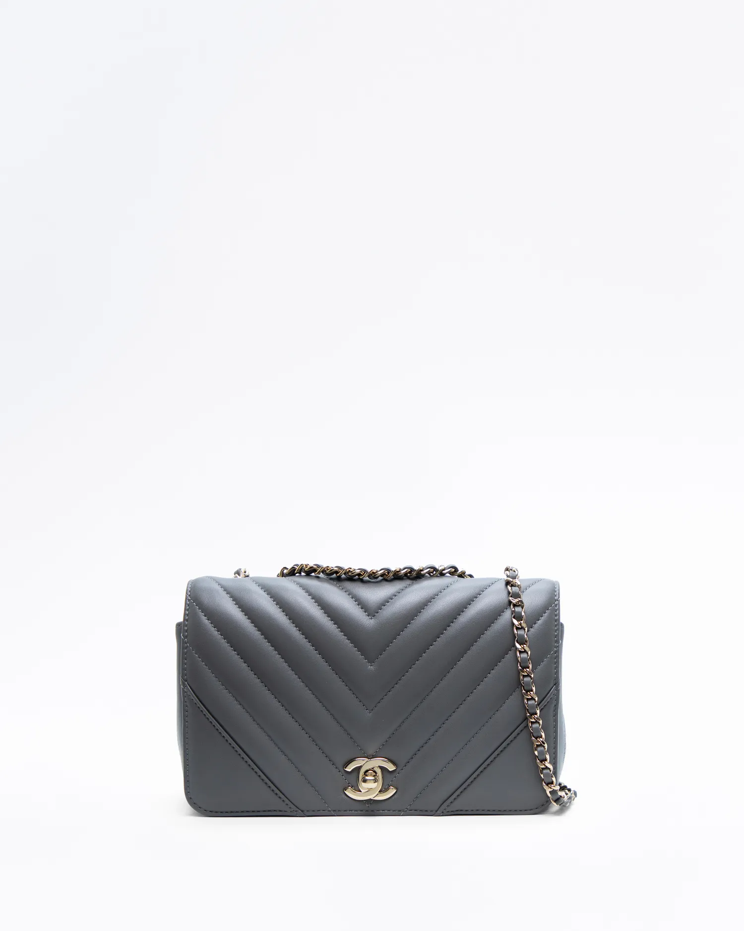 Lambskin Chevron Statement Small Flap Bag