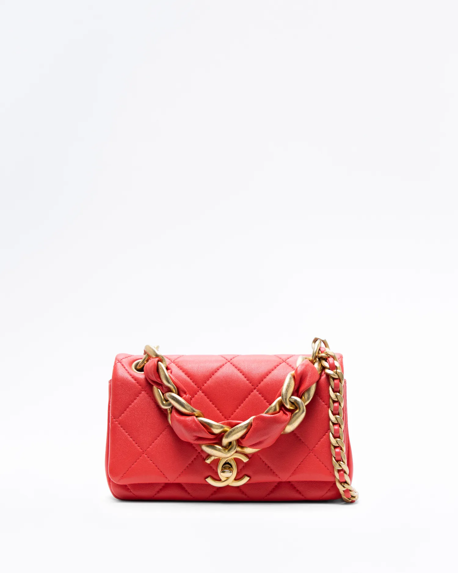 Lambskin Entwined Chain Small Flap Bag