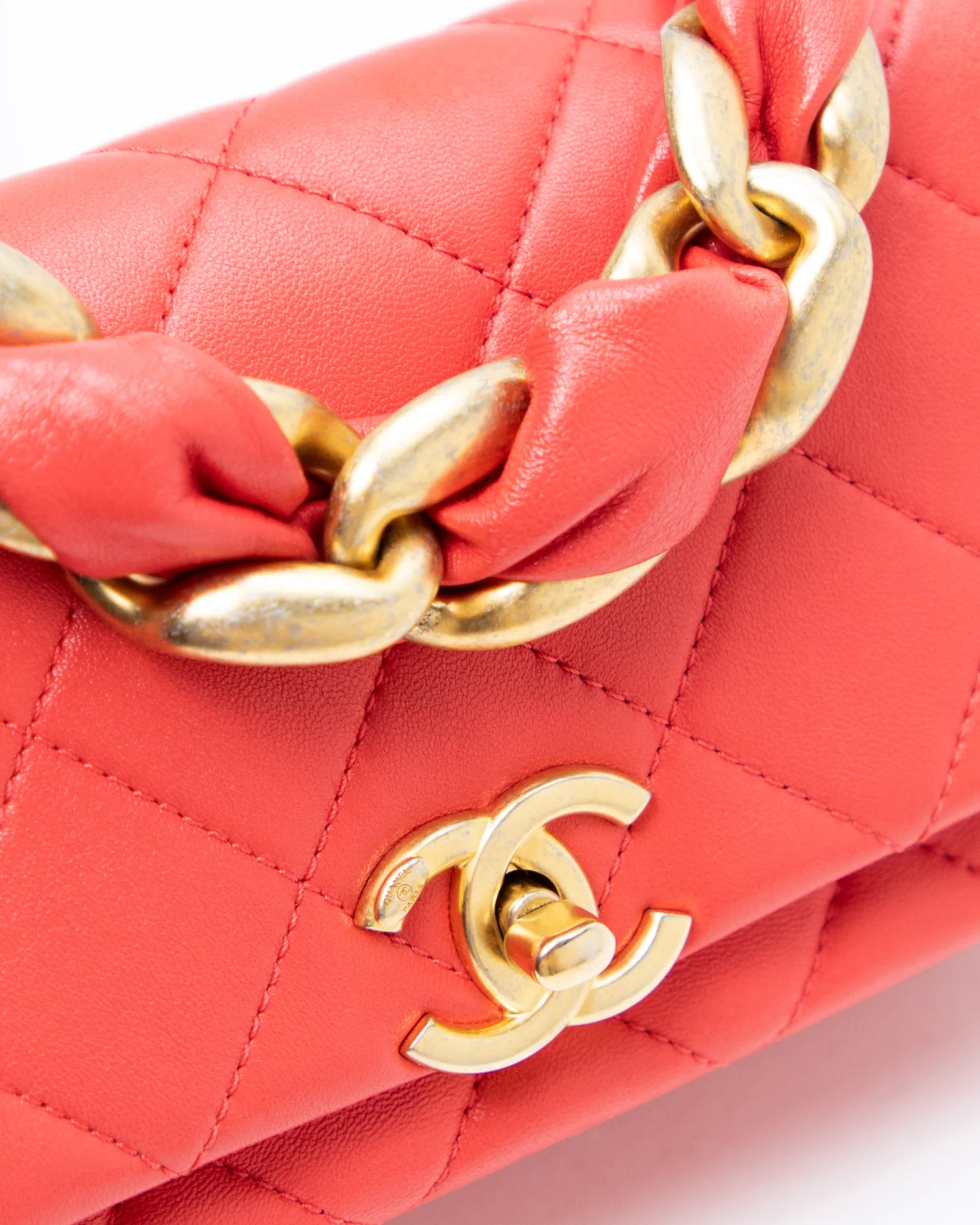 Lambskin Entwined Chain Small Flap Bag