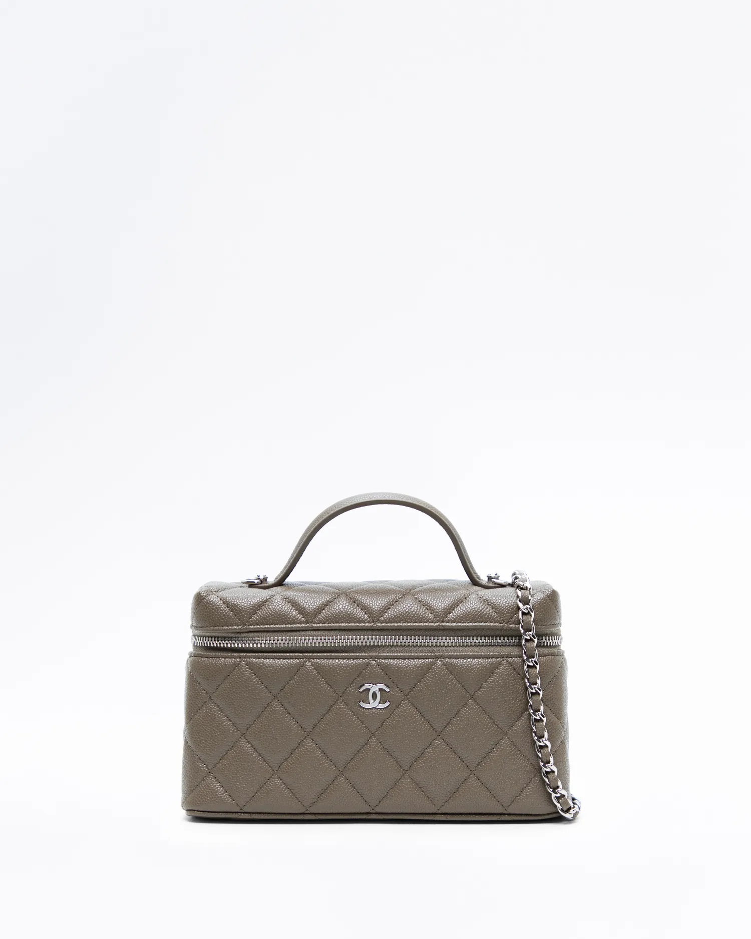 Caviar Slim Vanity Case with Chain