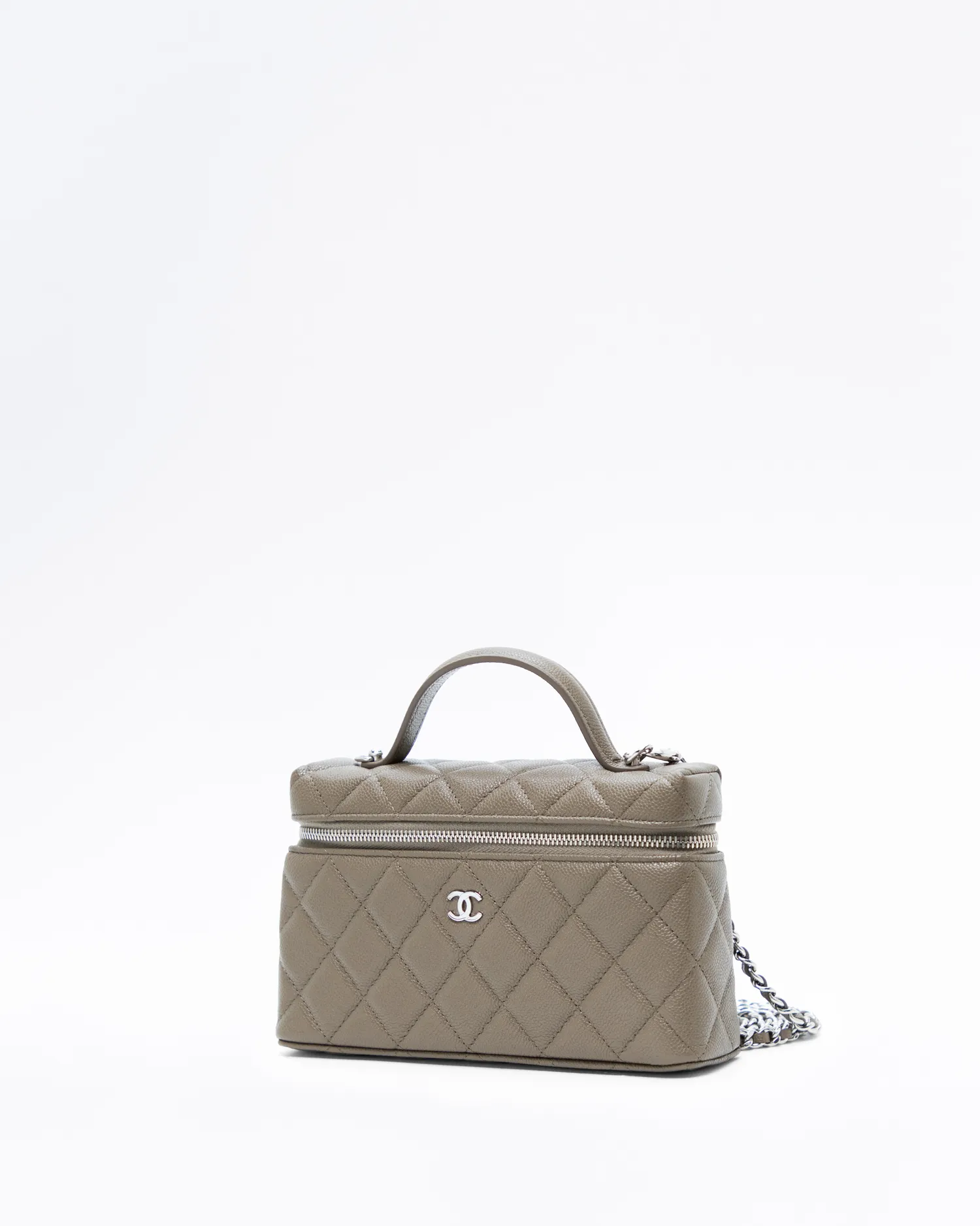 Caviar Slim Vanity Case with Chain