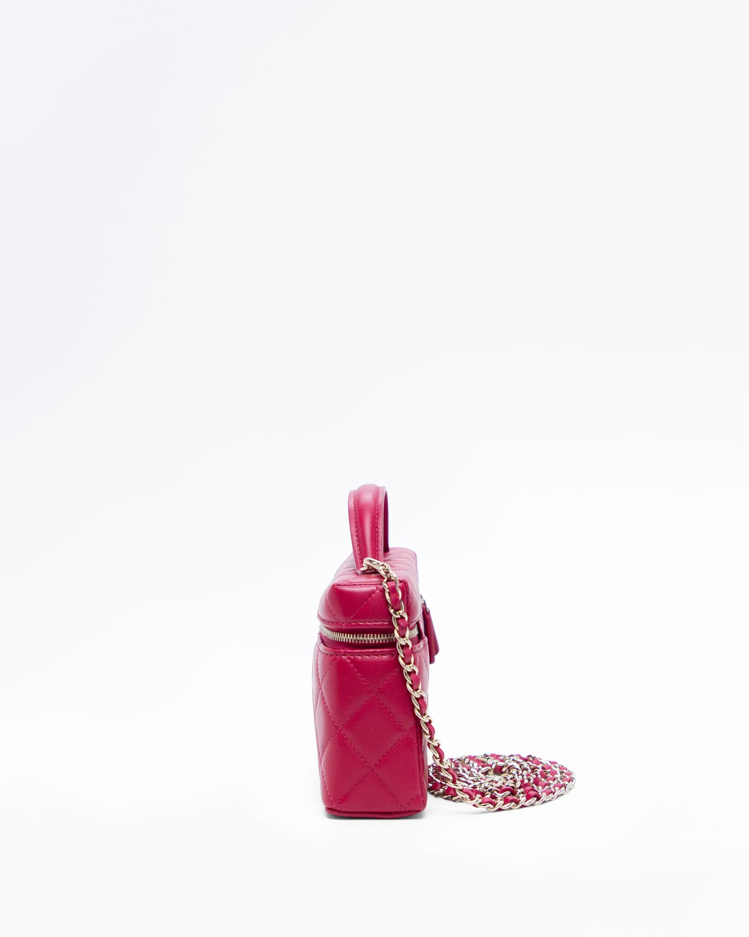 Lambskin Slim Vanity Case with Chain