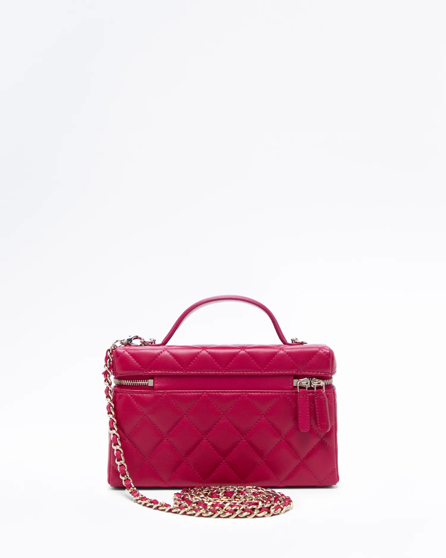 Lambskin Slim Vanity Case with Chain