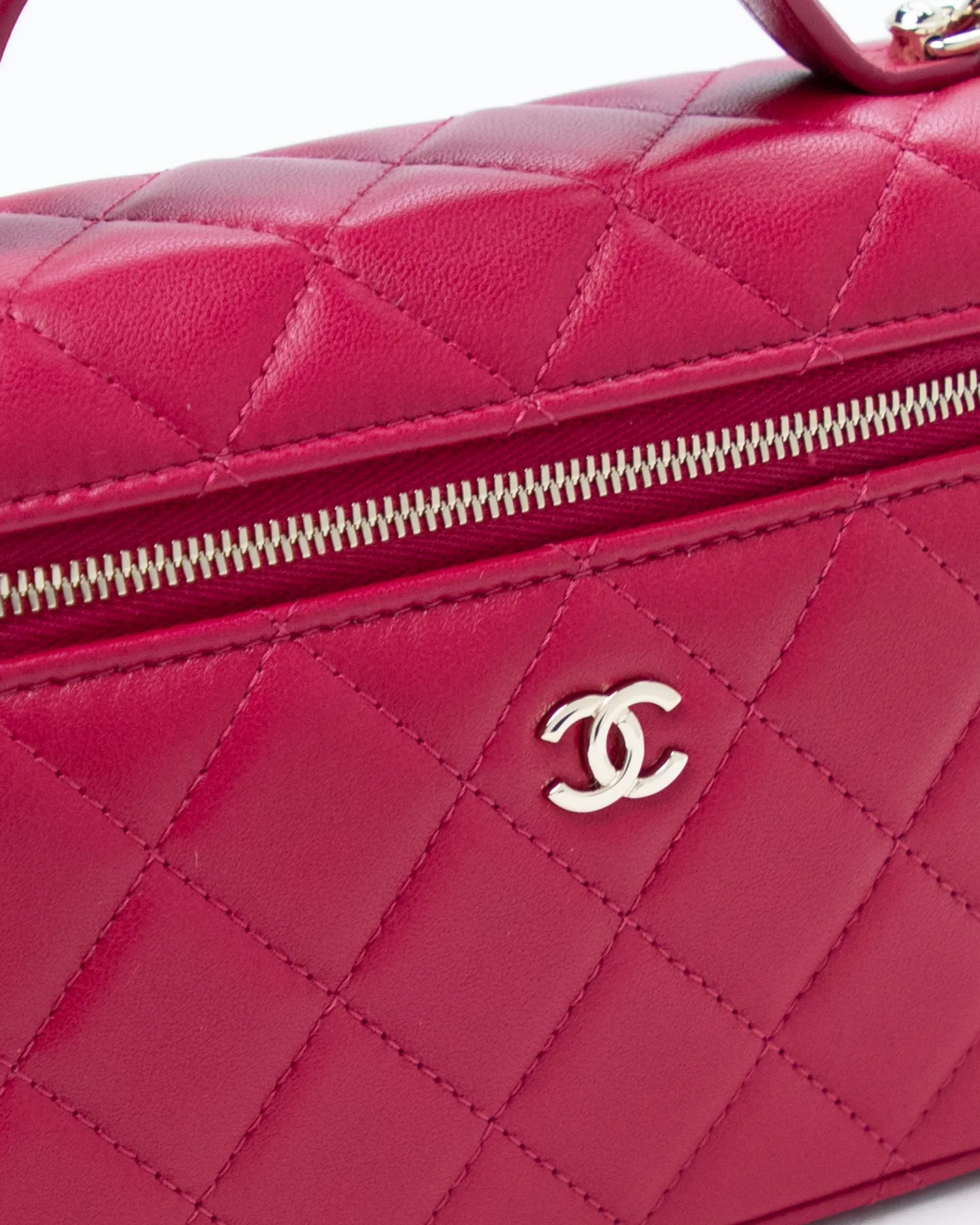 Lambskin Slim Vanity Case with Chain