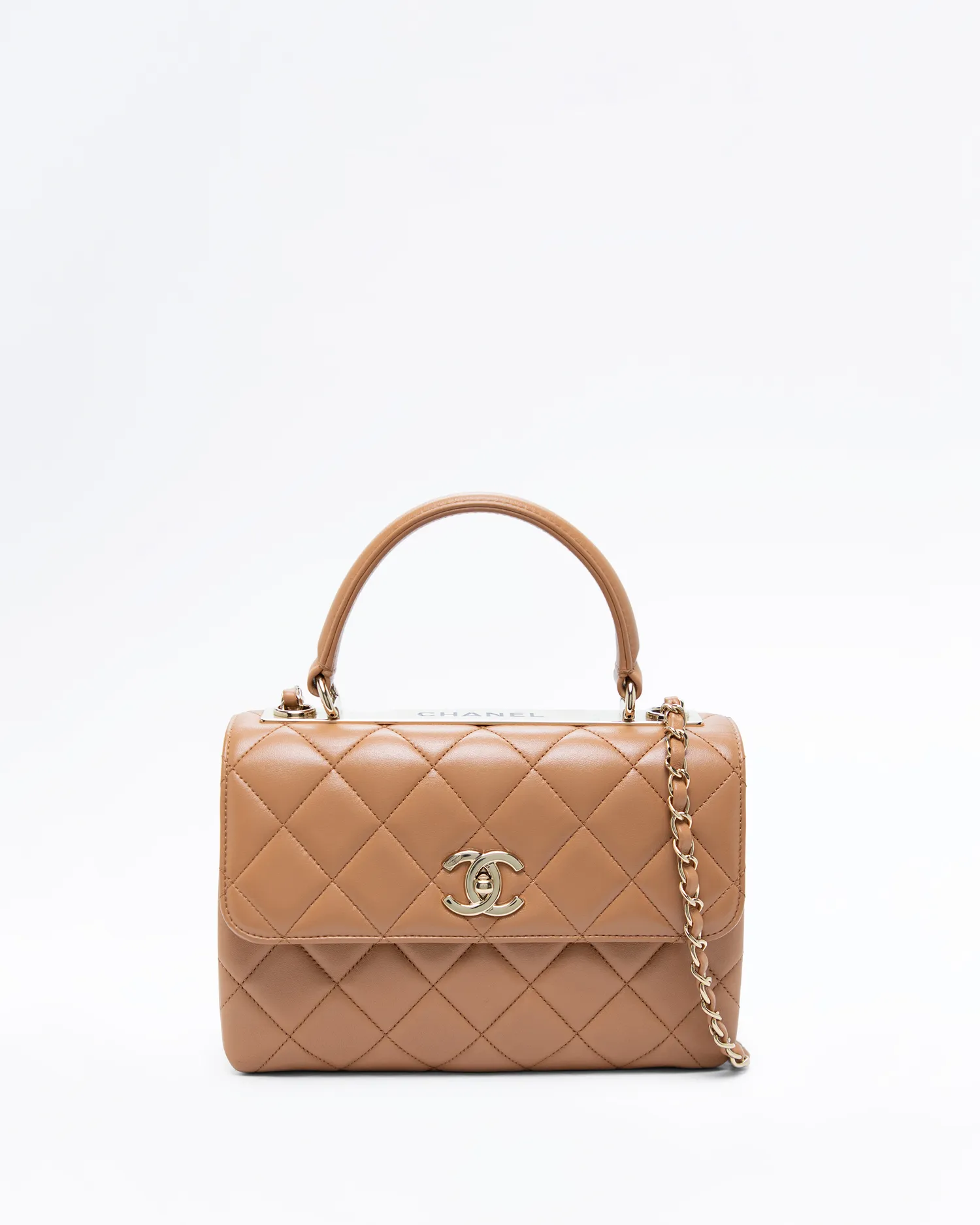 Lambskin Trendy Top Handle Small Flap Bag