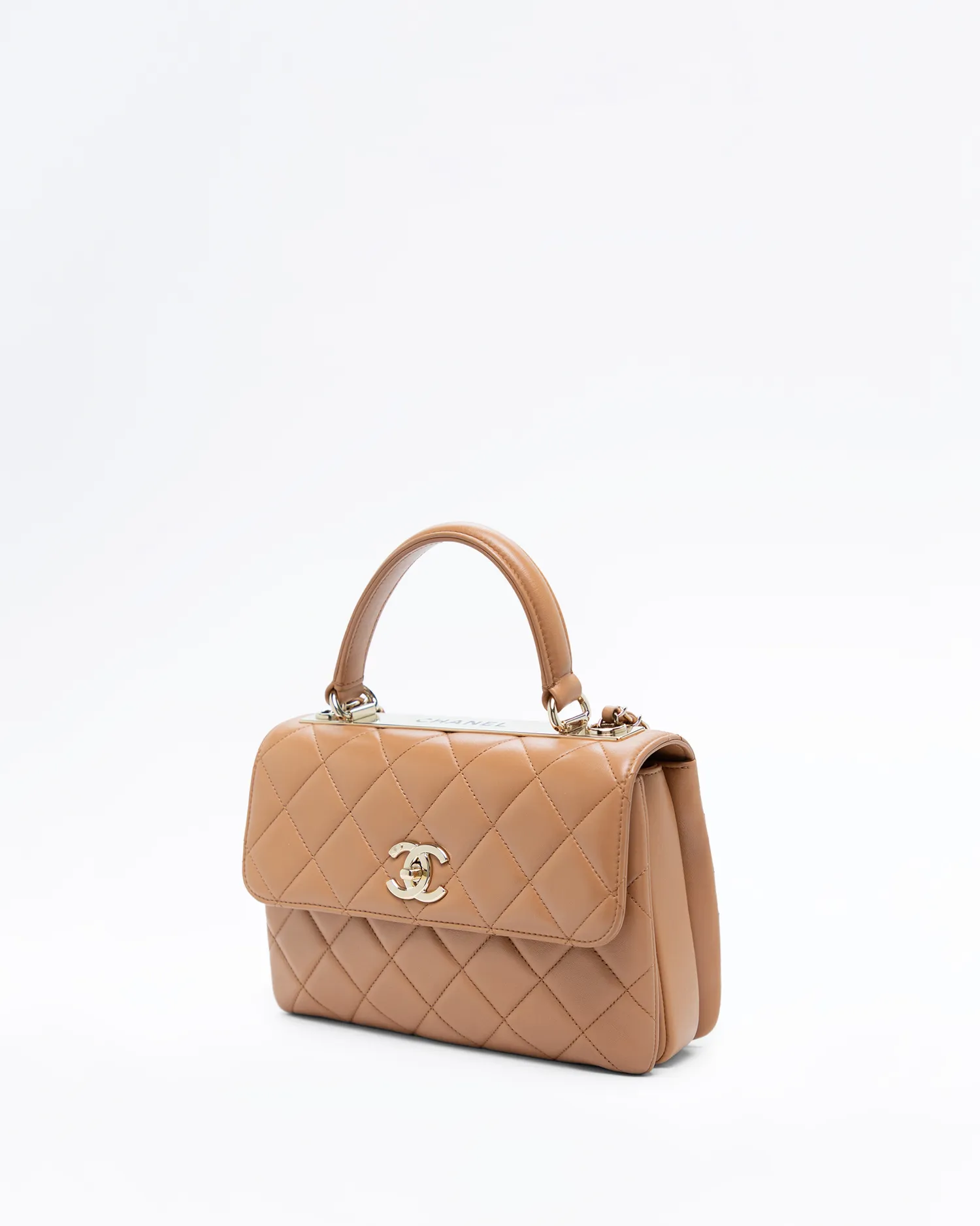 Lambskin Trendy Top Handle Small Flap Bag