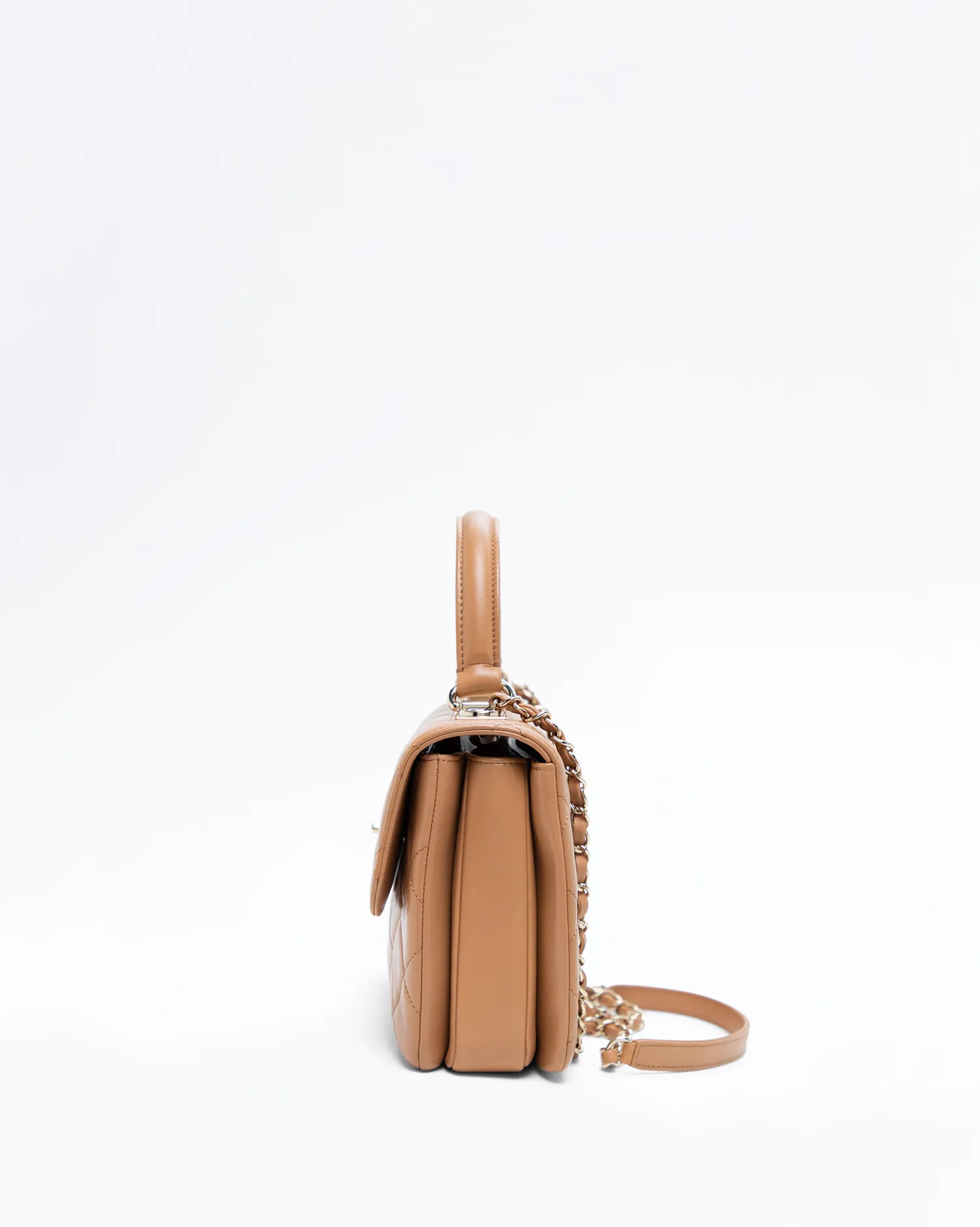 Lambskin Trendy Top Handle Small Flap Bag