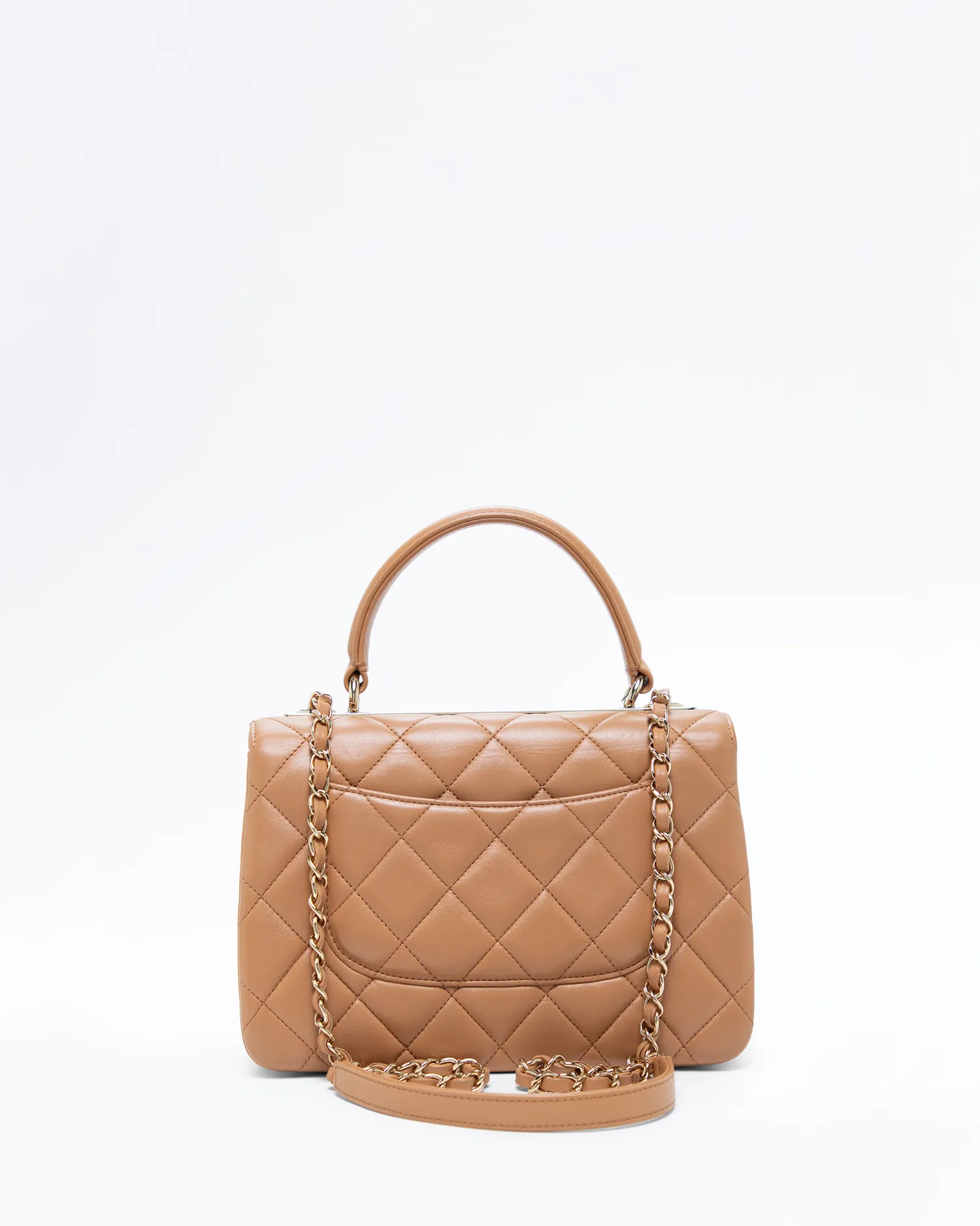 Lambskin Trendy Top Handle Small Flap Bag