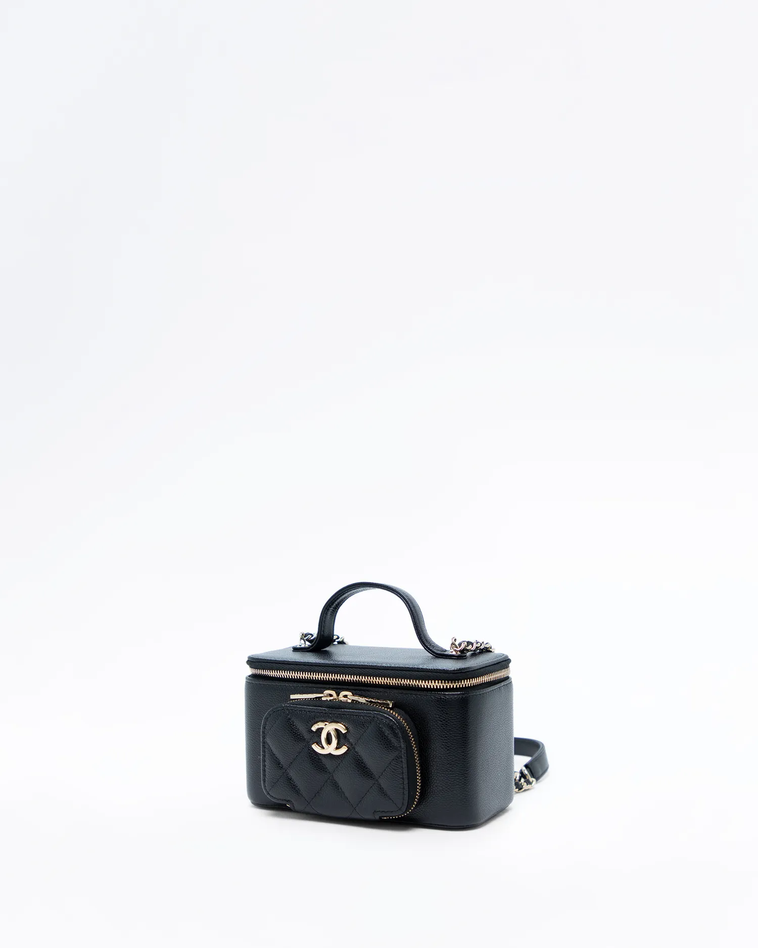 Caviar Top Handle Pocket Vanity Case