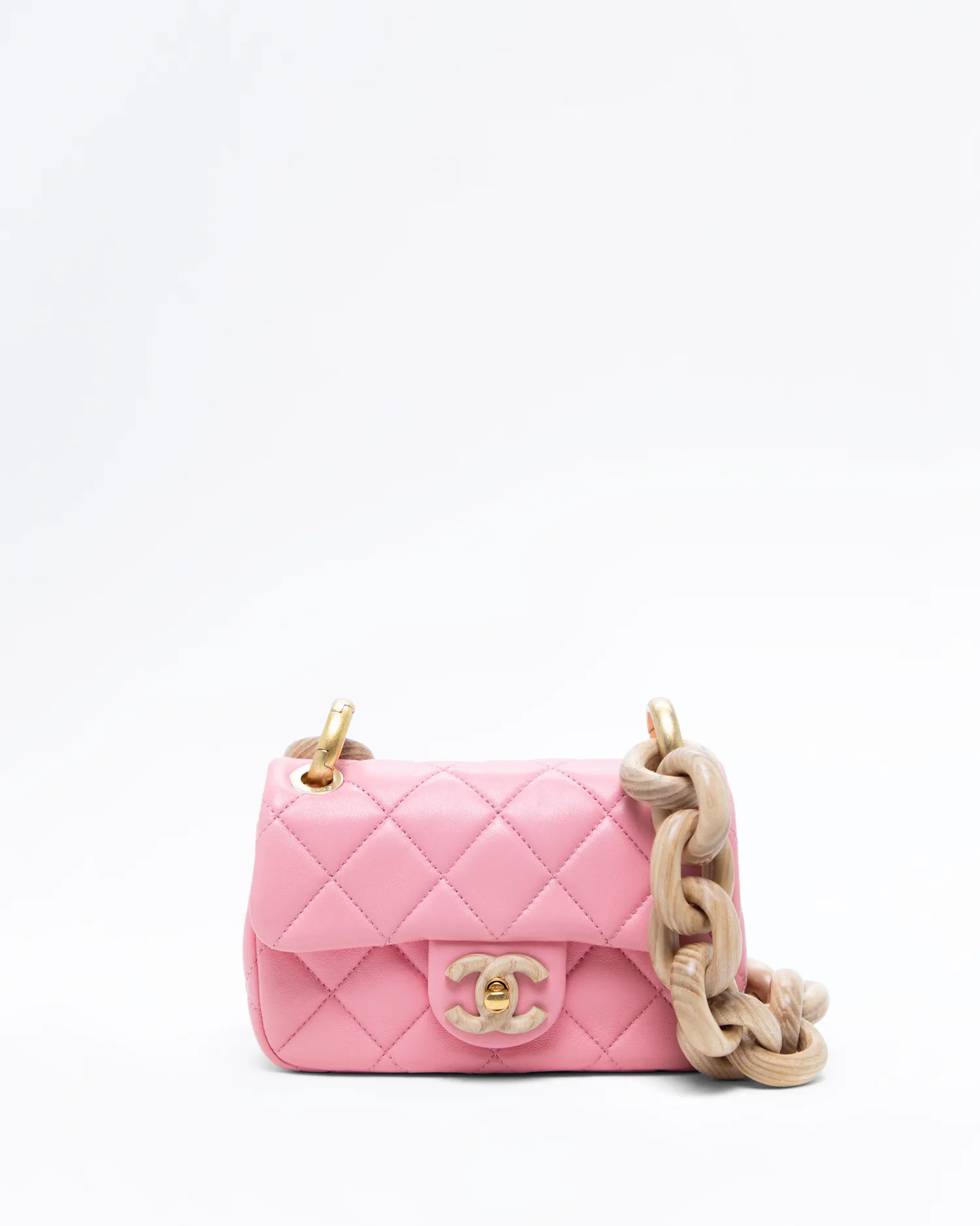 Wenge Fashion Wood Mini Flap Bag