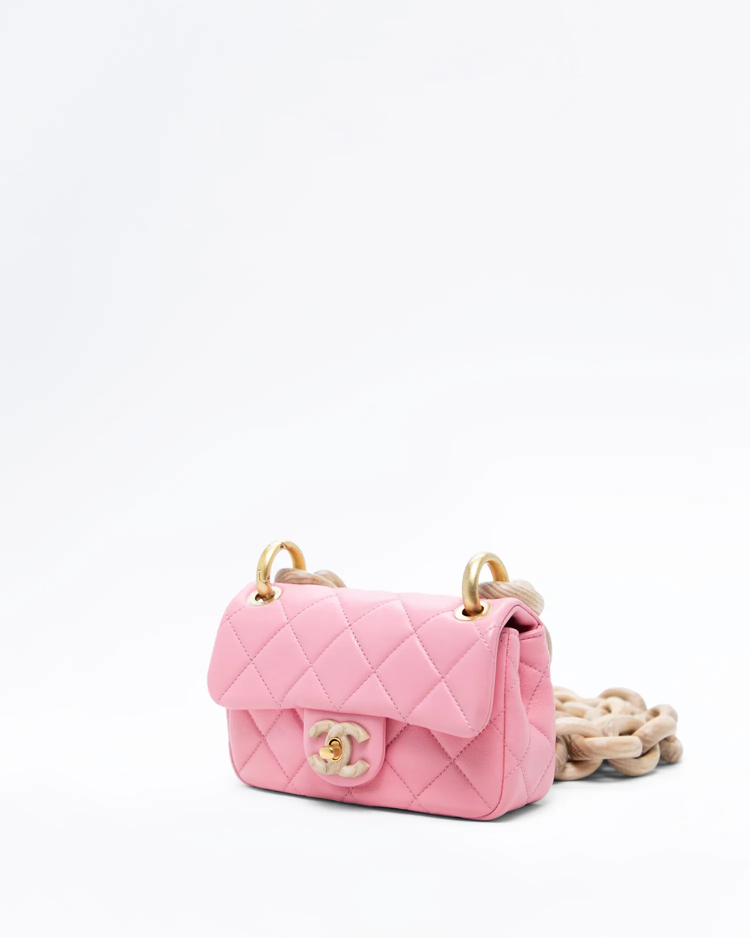 Wenge Fashion Wood Mini Flap Bag