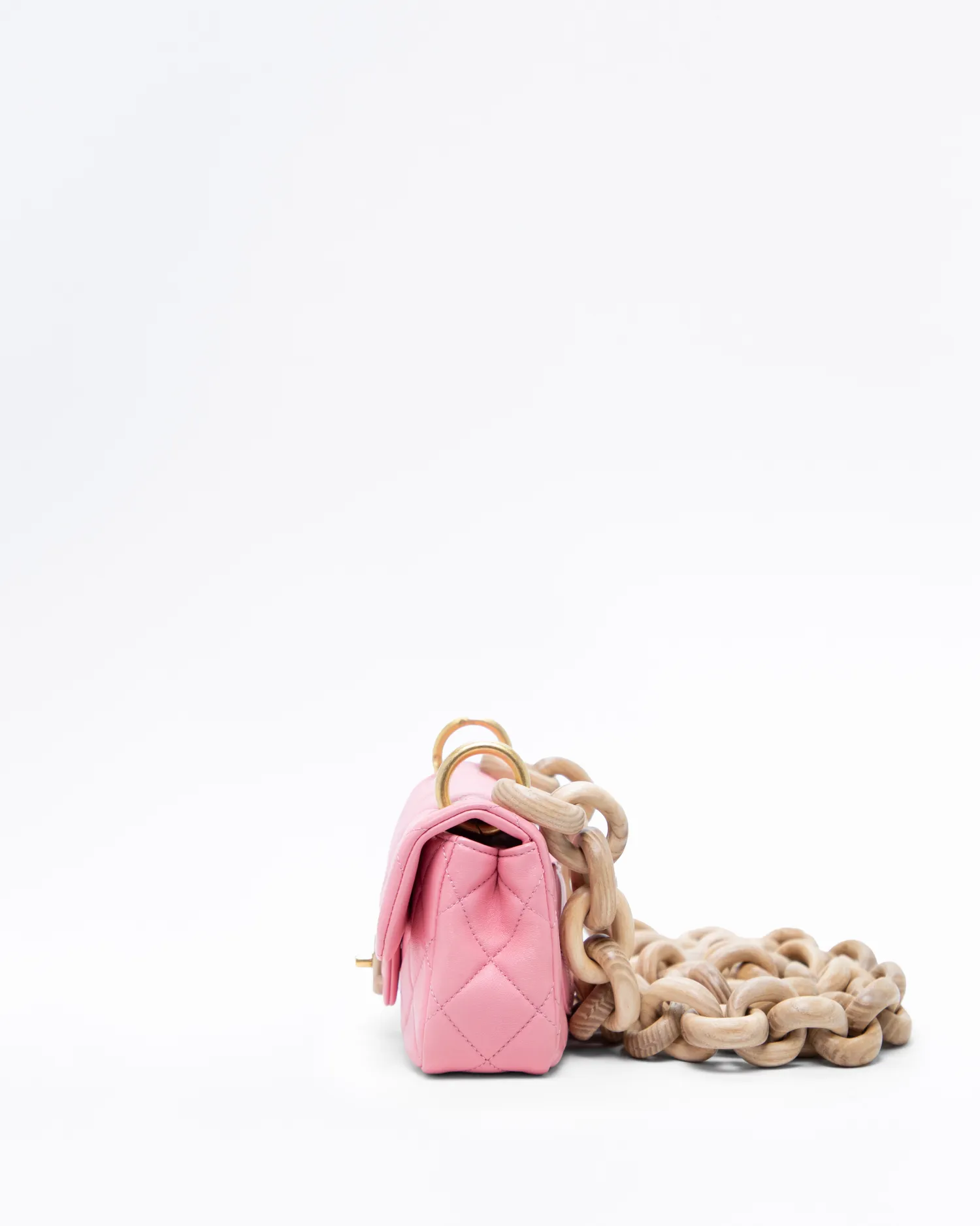 Wenge Fashion Wood Mini Flap Bag