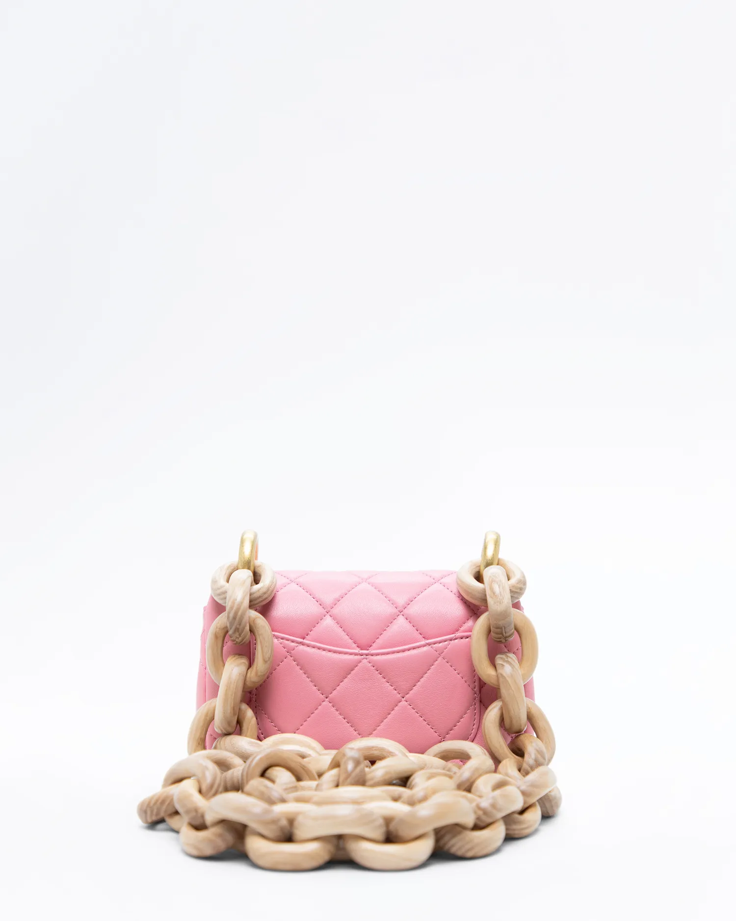Wenge Fashion Wood Mini Flap Bag