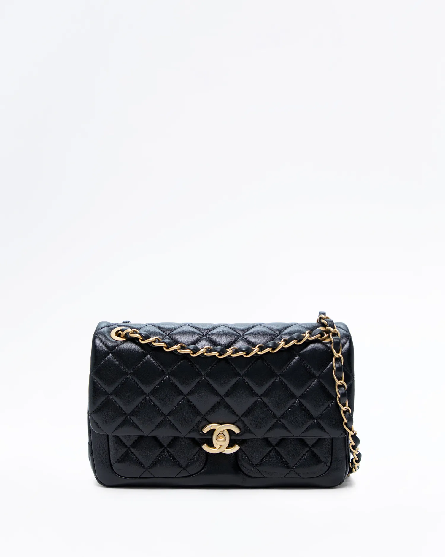 Shiny Lambskin Daily Friend Flap Bag