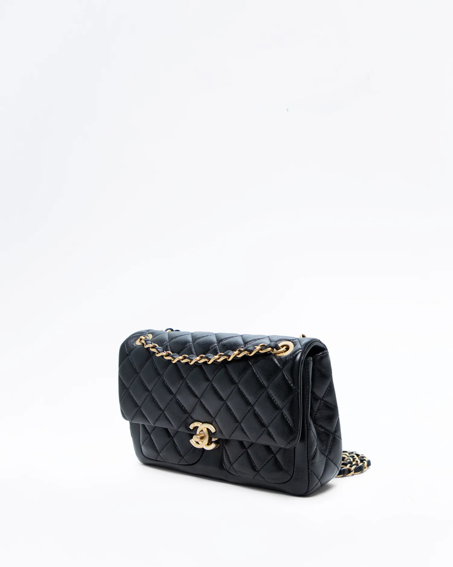 Shiny Lambskin Daily Friend Flap Bag