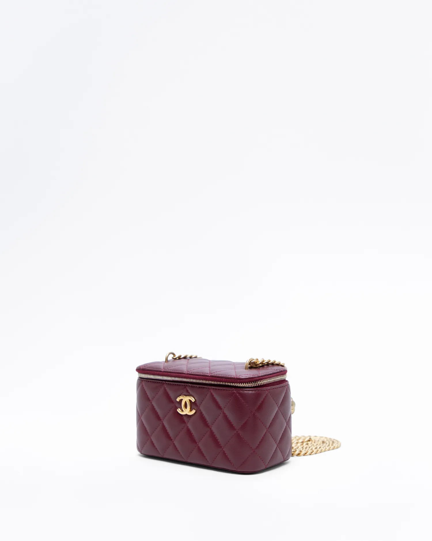 Lambskin Sweet Camellia Vanity Case with Chain