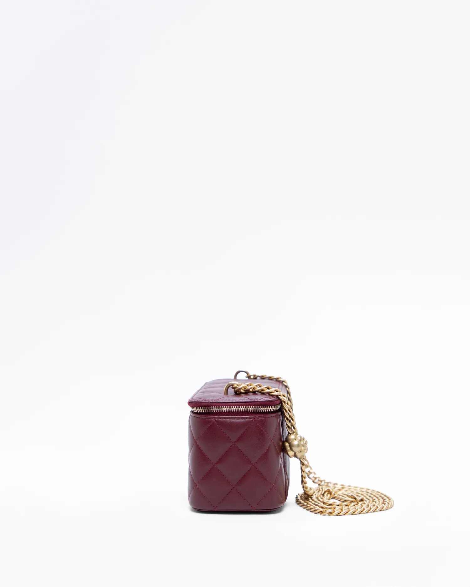 Lambskin Sweet Camellia Vanity Case with Chain