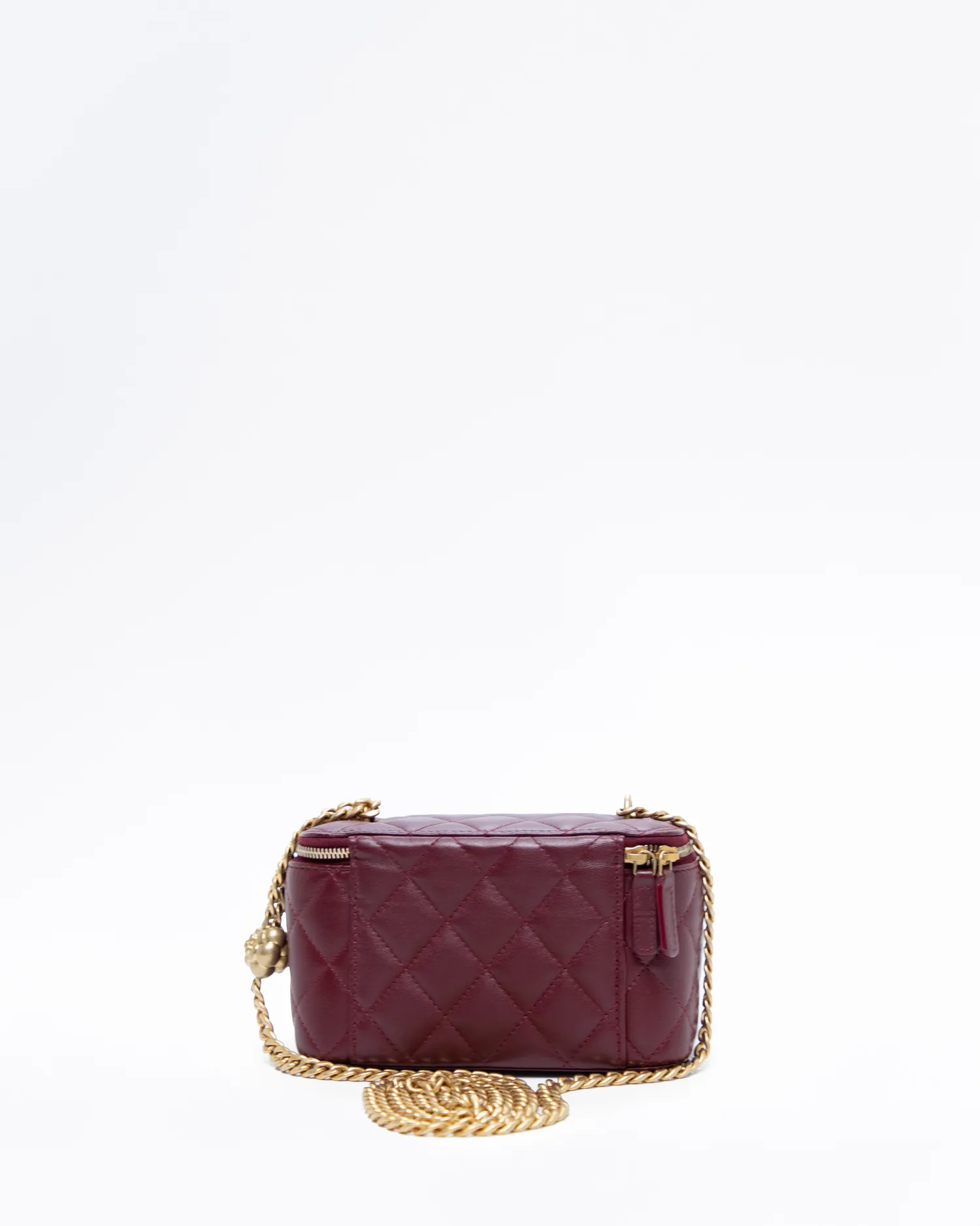 Lambskin Sweet Camellia Vanity Case with Chain