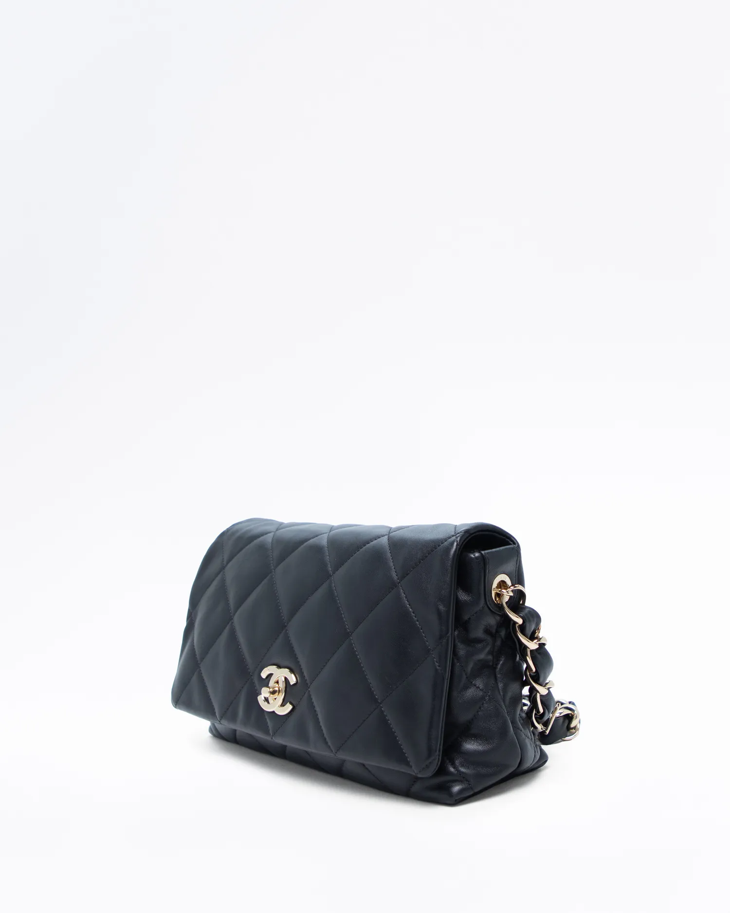Lambskin Logo Strap Medium Flap Bag