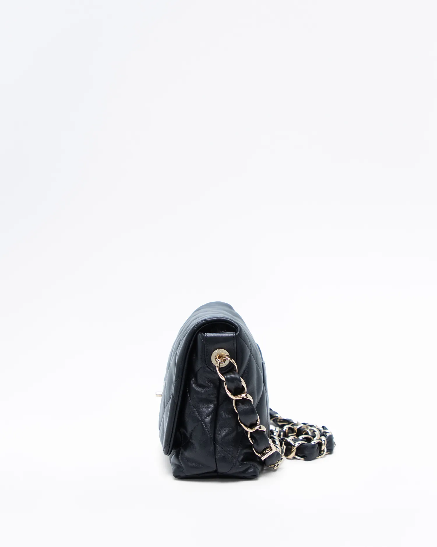 Lambskin Logo Strap Medium Flap Bag
