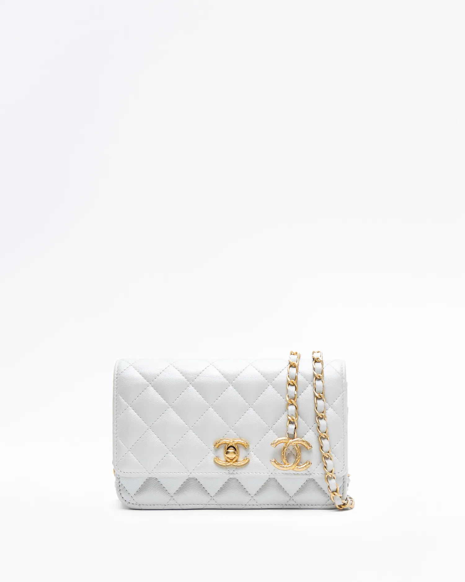 Shimmer Caviar CC Jewel Wallet on a Chain