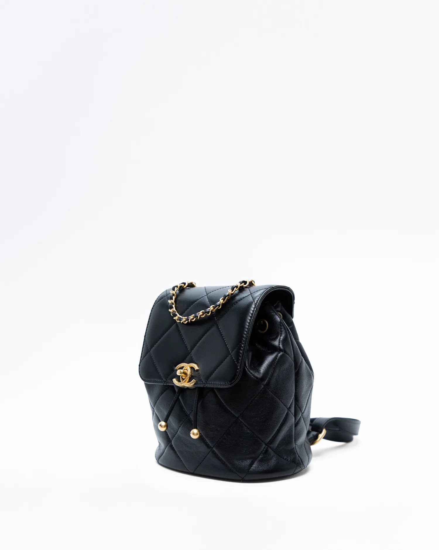 Lambskin Chain Logo Mini Backpack
