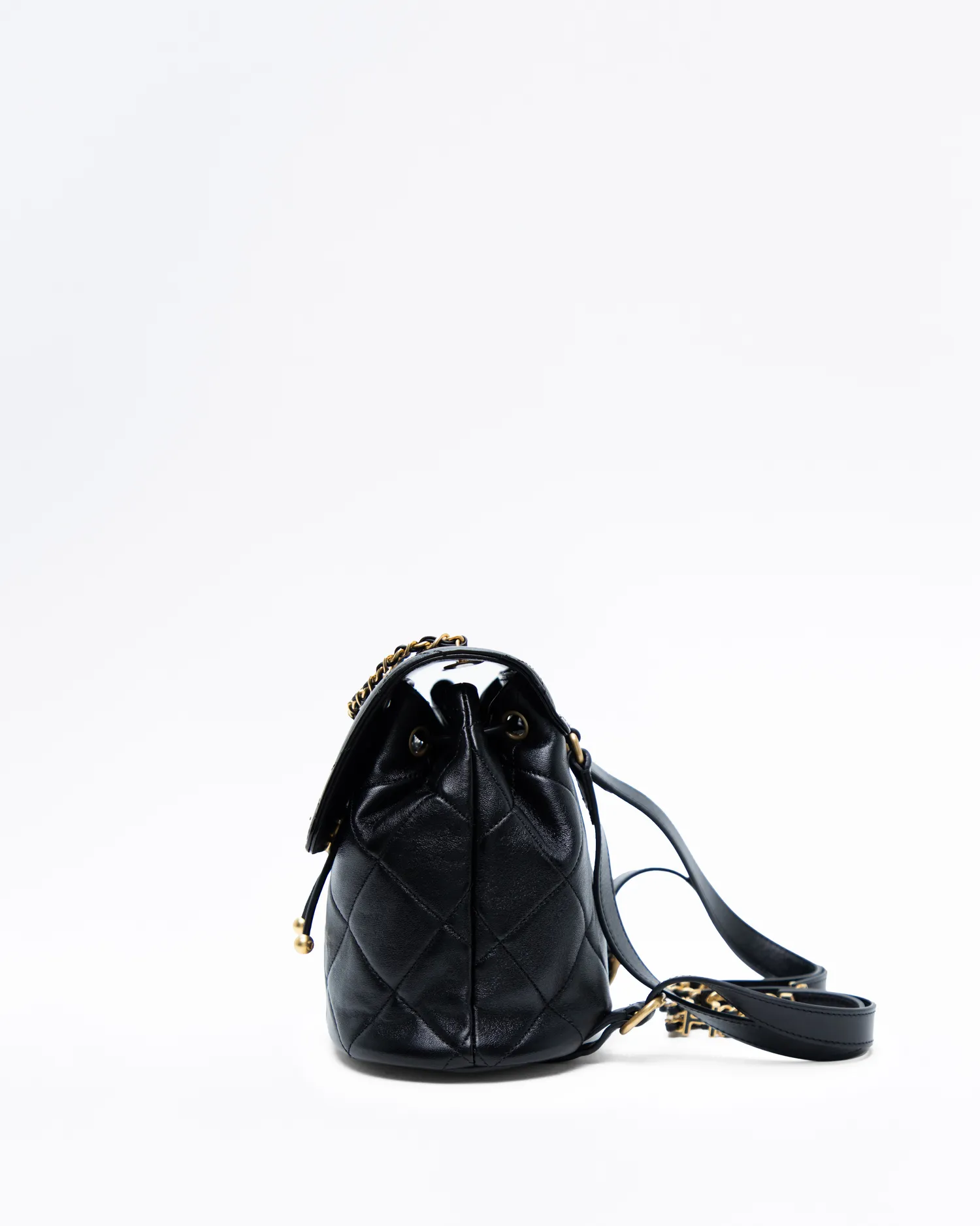 Lambskin Chain Logo Mini Backpack