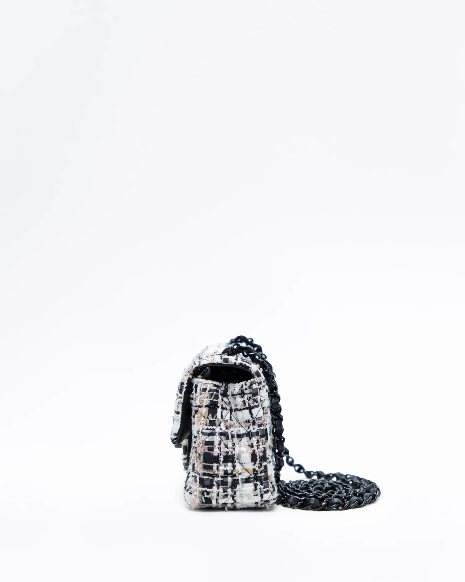 So Black Tweed Mini Classic Flap Bag