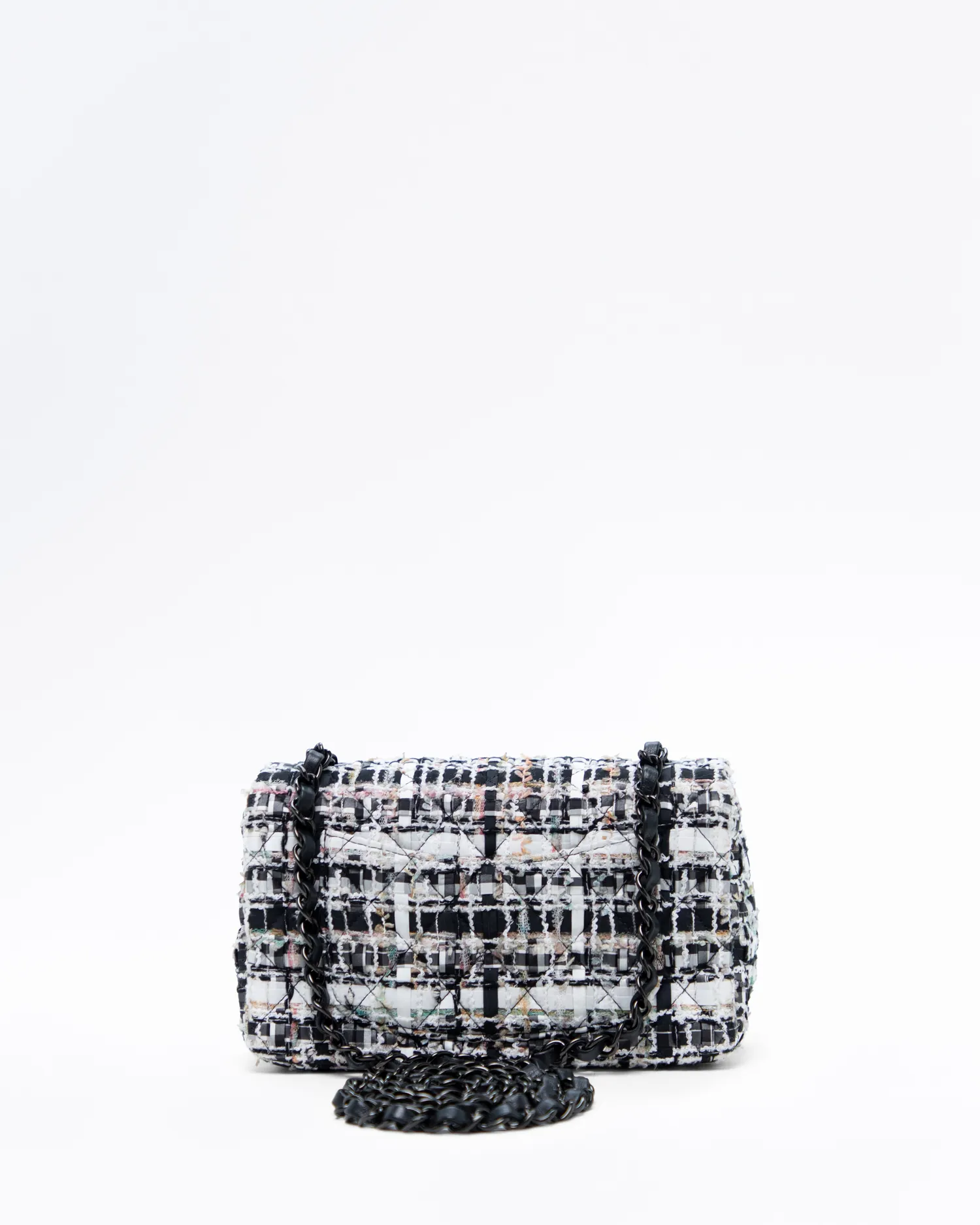 So Black Tweed Mini Classic Flap Bag