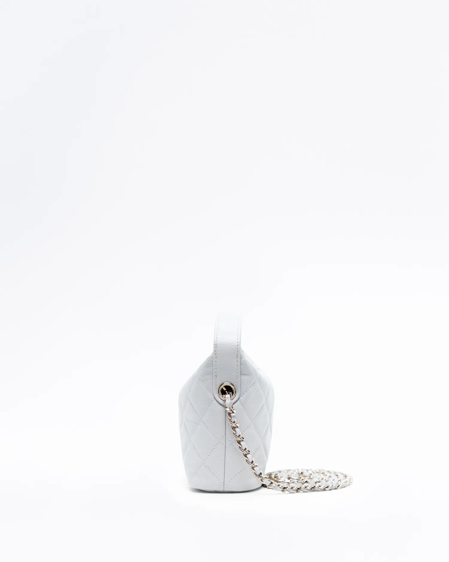 Caviar Quilted Hobo Clutch with Chain
