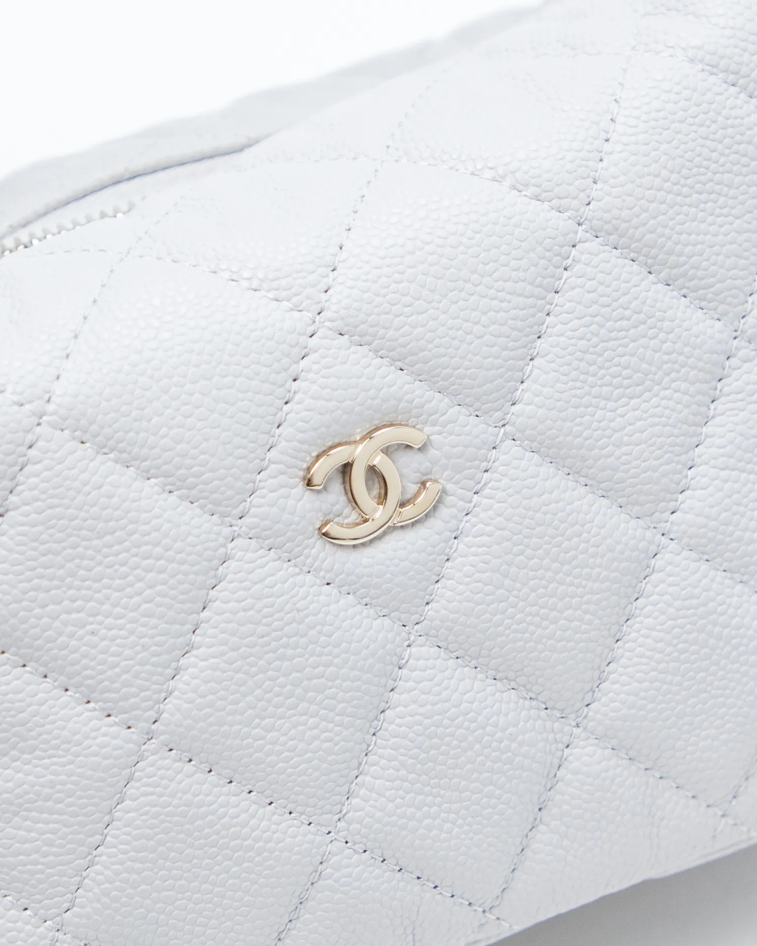 Caviar Quilted Hobo Clutch with Chain