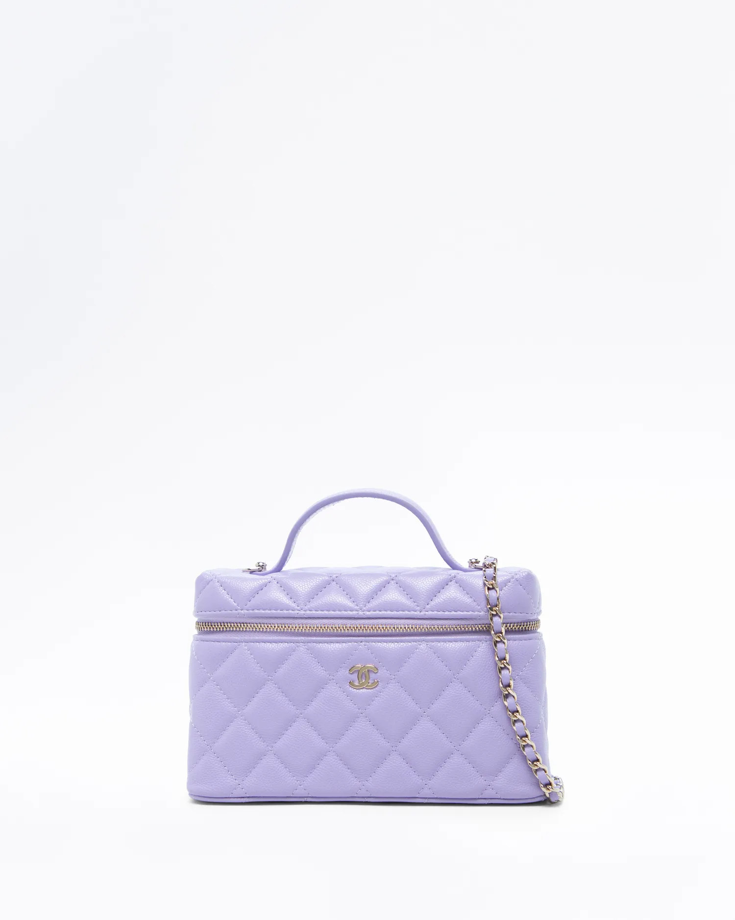 Caviar Slim Vanity Case with Chain