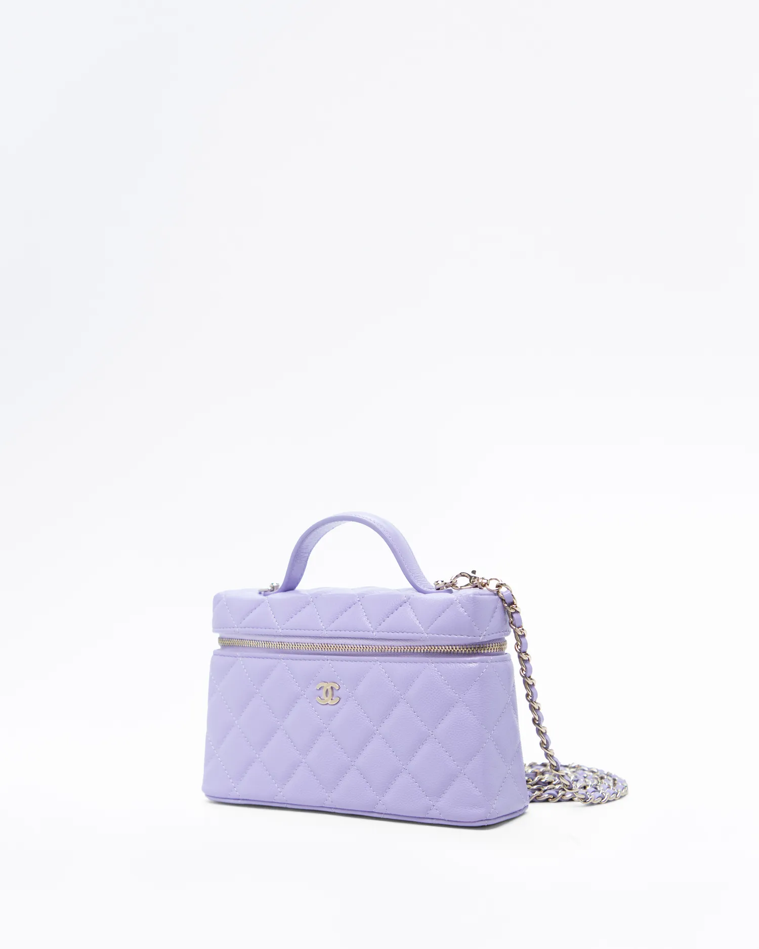 Caviar Slim Vanity Case with Chain
