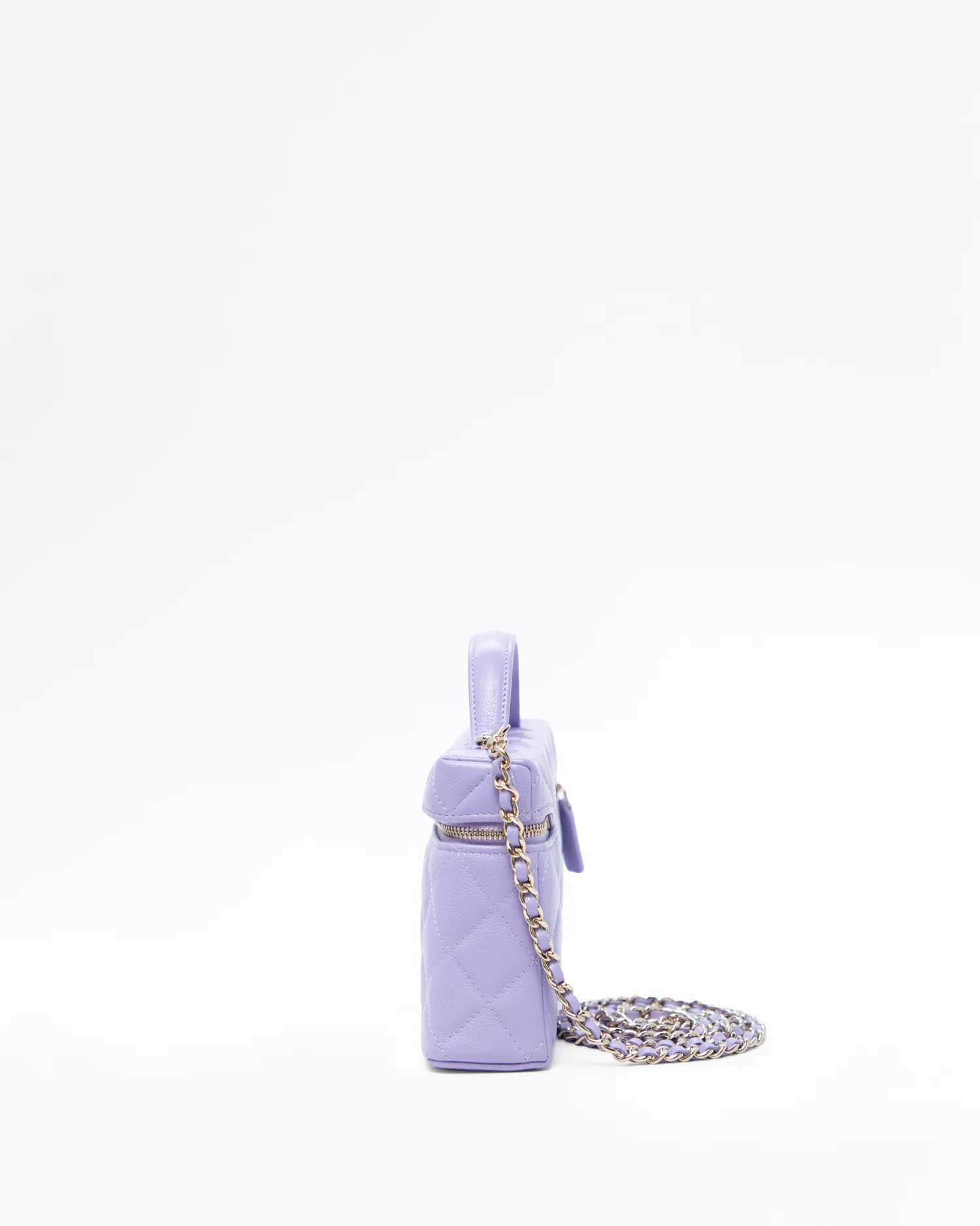 Caviar Slim Vanity Case with Chain