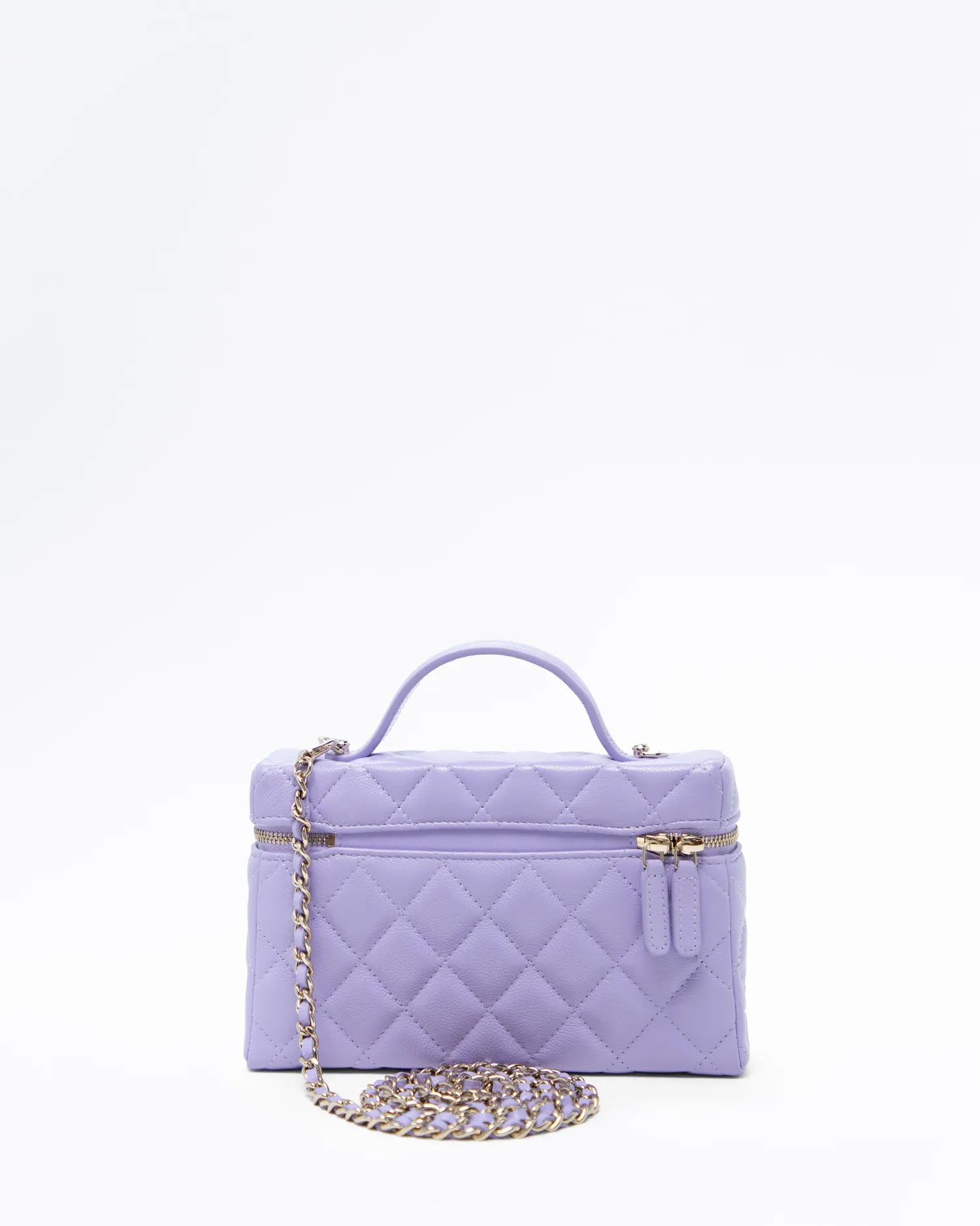 Caviar Slim Vanity Case with Chain