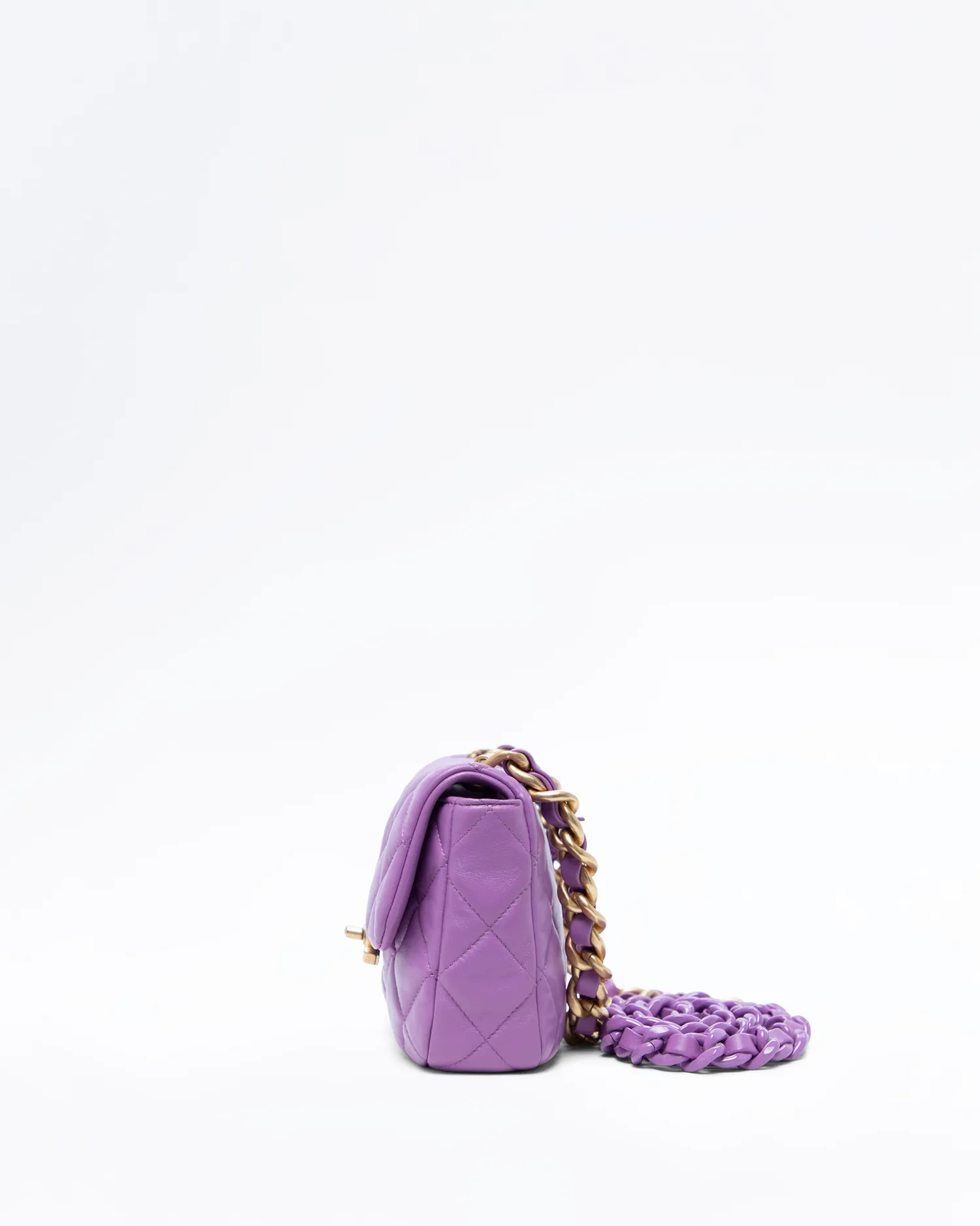 Lambskin Lacquered Chain Mini Flap Bag
