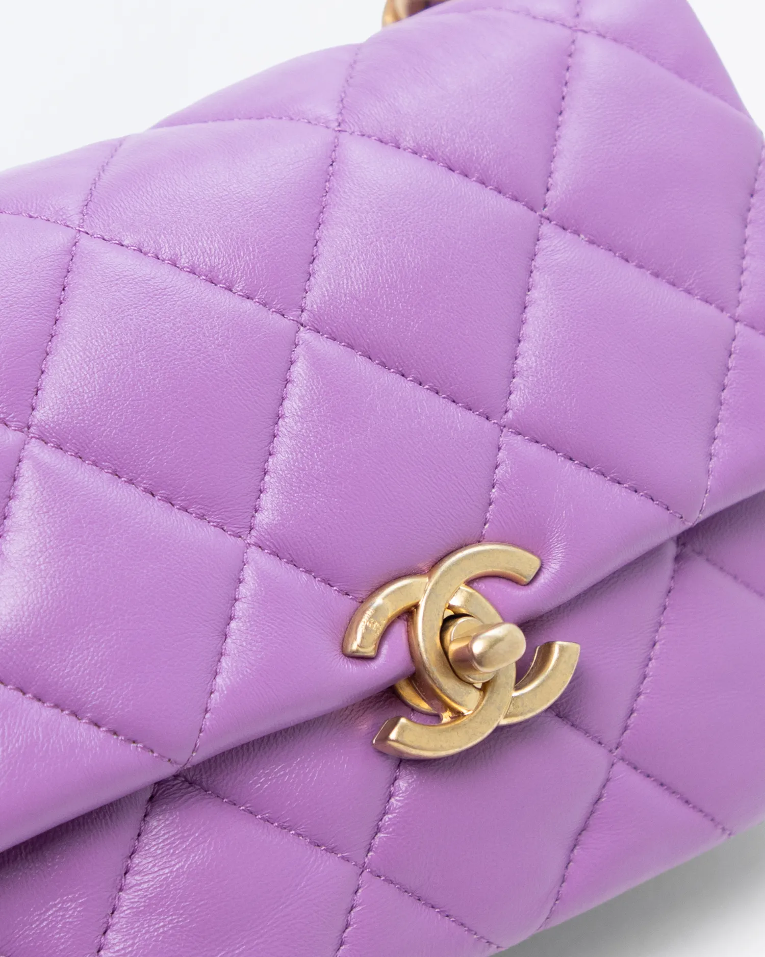 Lambskin Lacquered Chain Mini Flap Bag