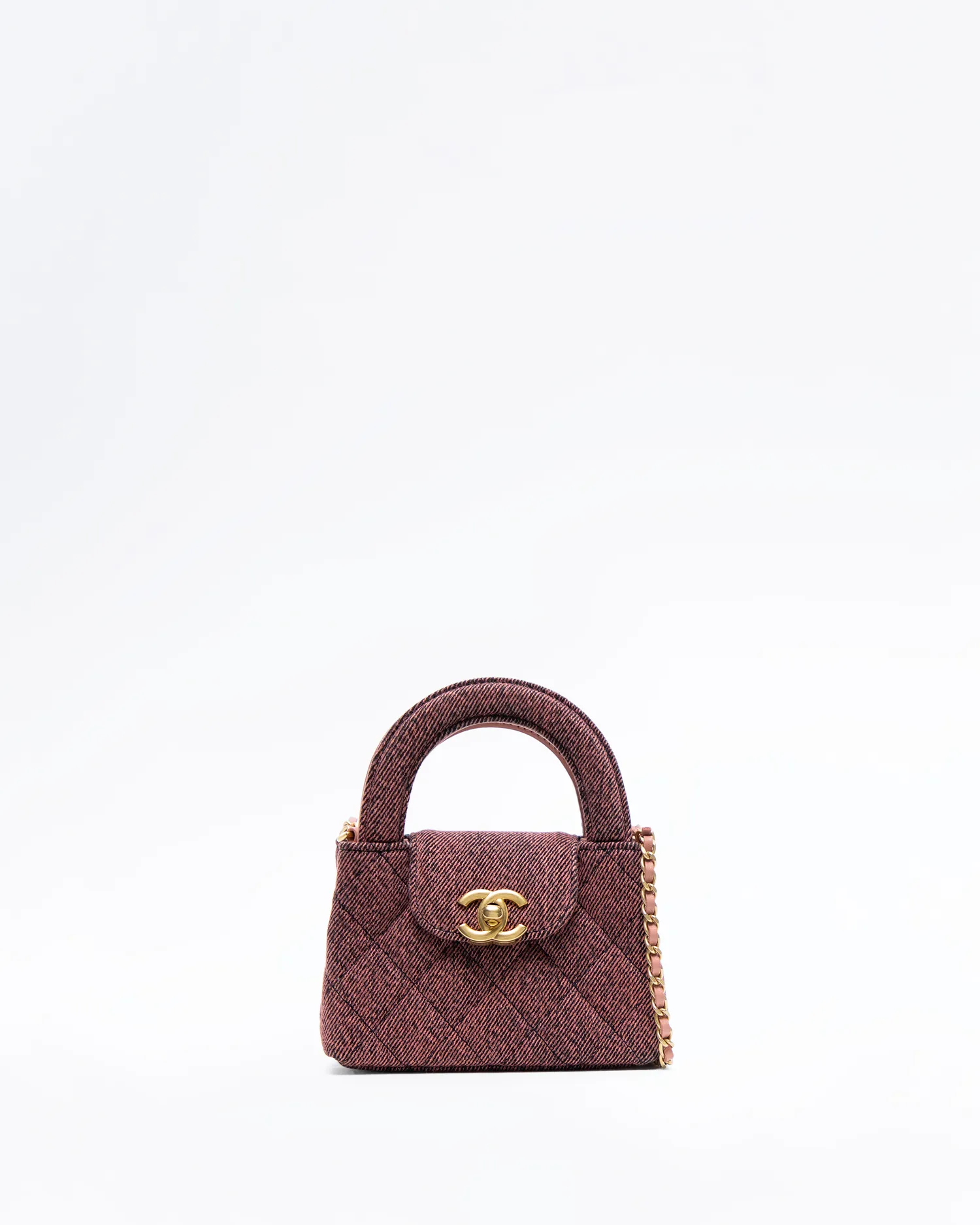 Denim Kelly Clutch with Chain