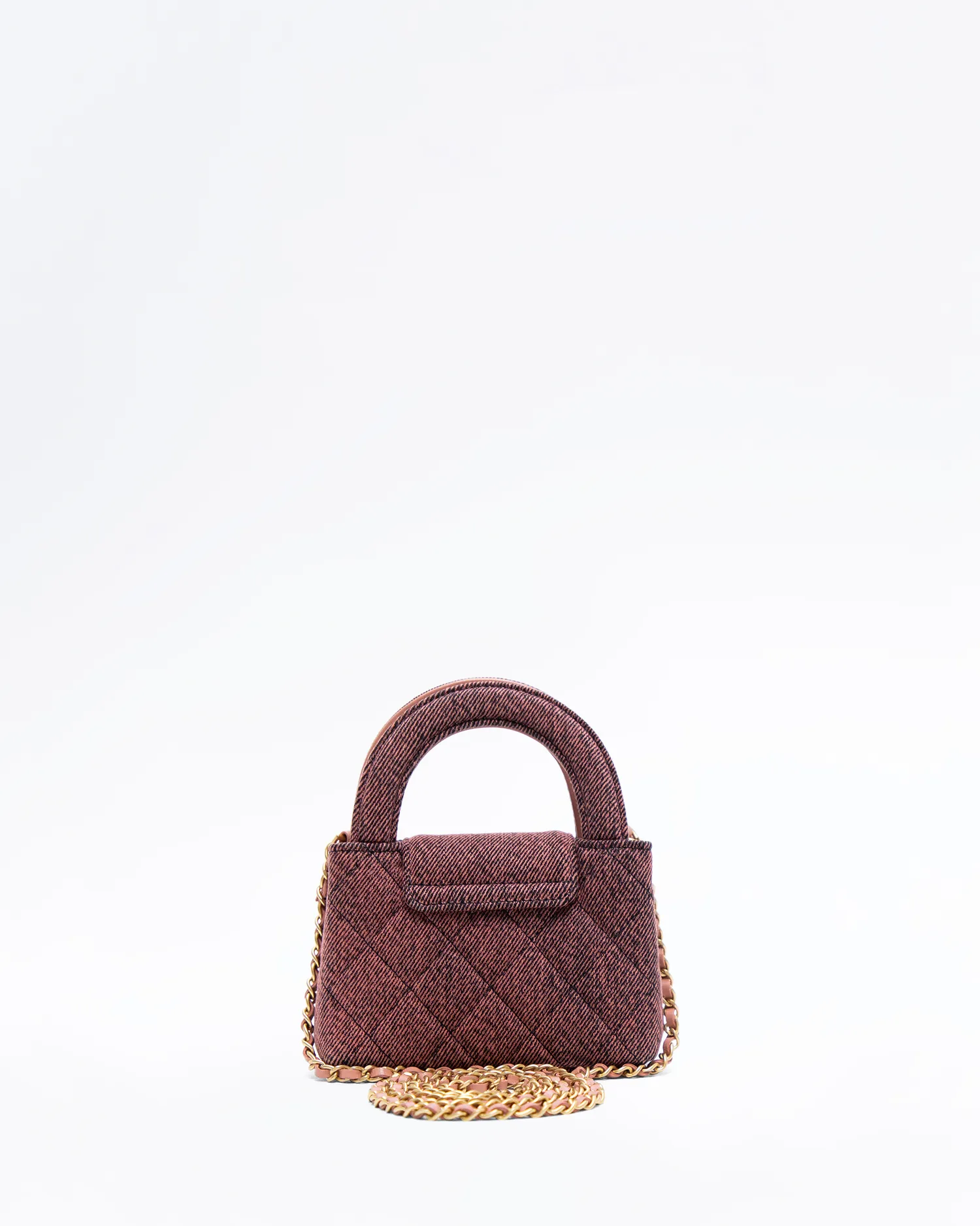Denim Kelly Clutch with Chain