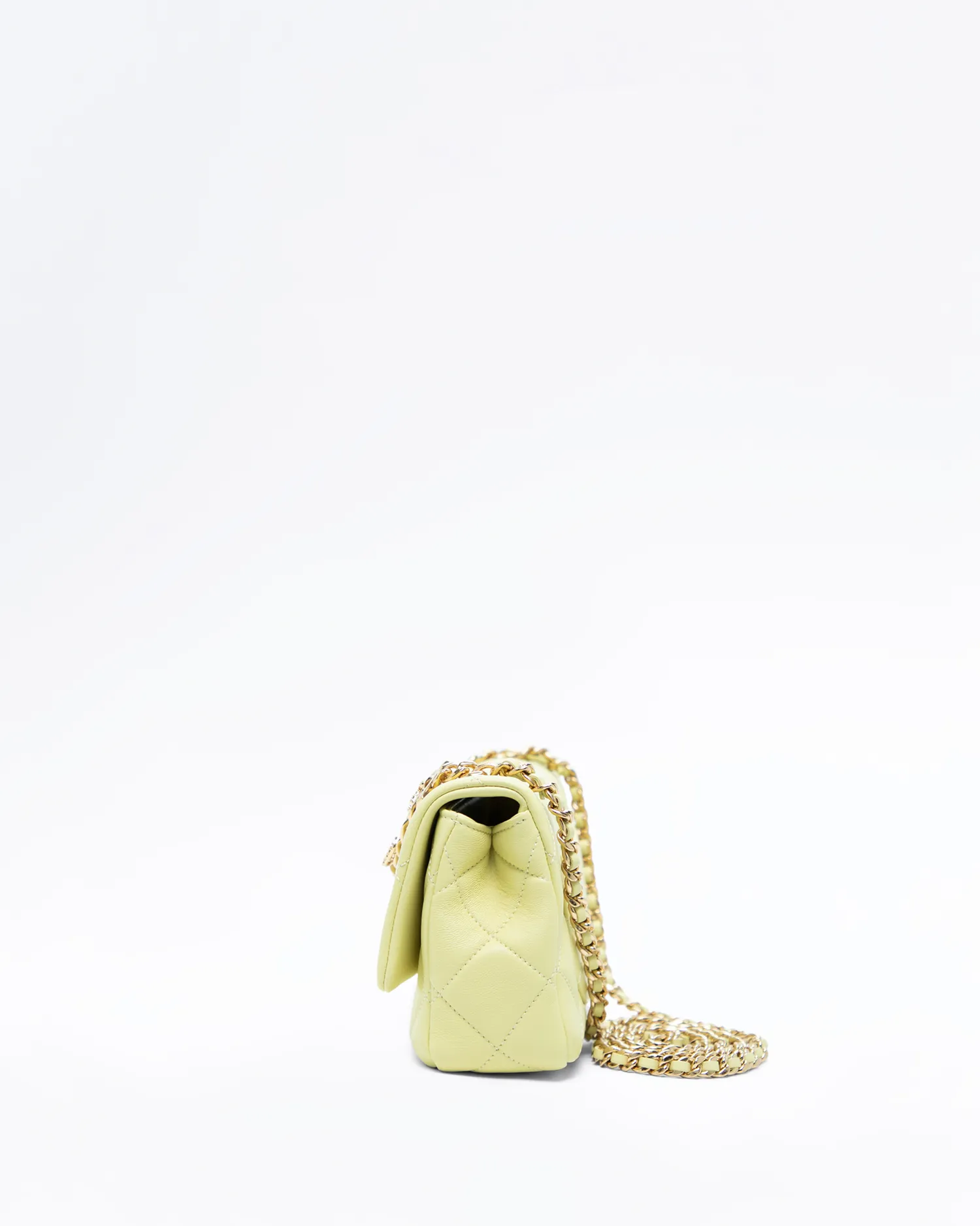 Crystal CC Logo Mini Top Handle Bag