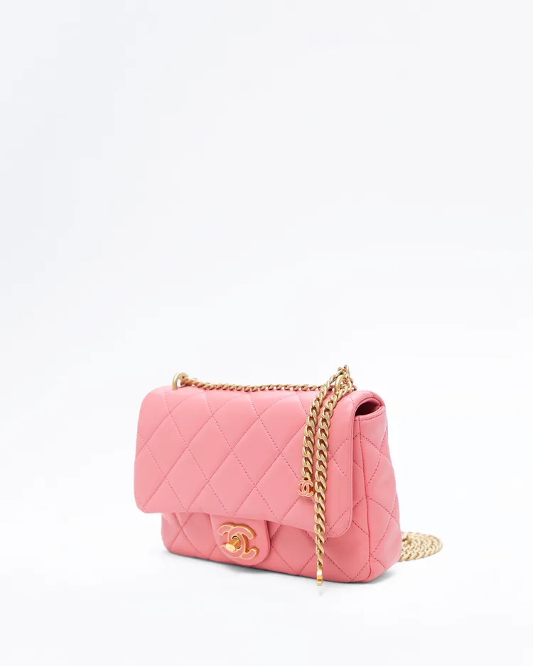 Alternate view angle of Lambskin Pending CC Small Flap Bag