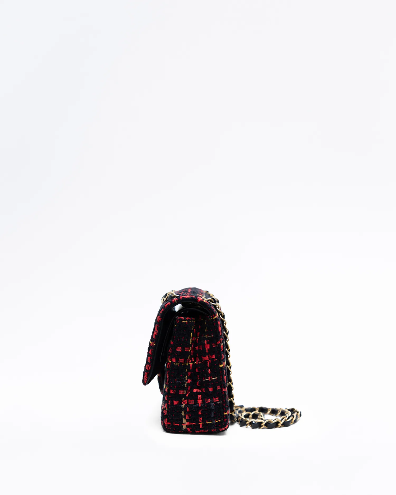 Tweed Ribbon Medium Double Flap Bag