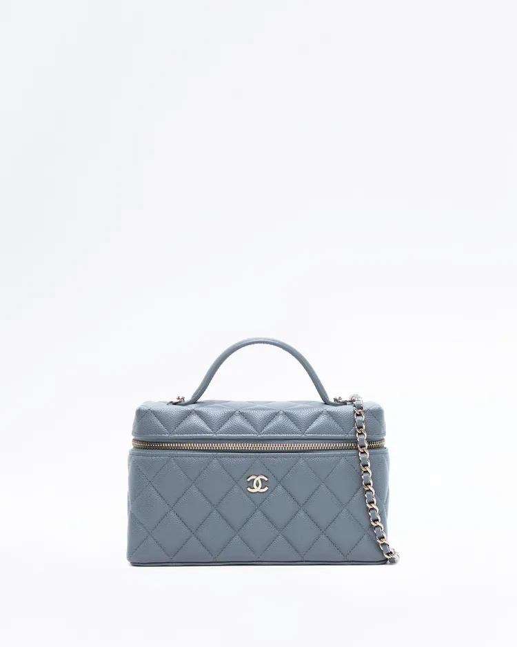 Caviar Slim Vanity Case with Chain
