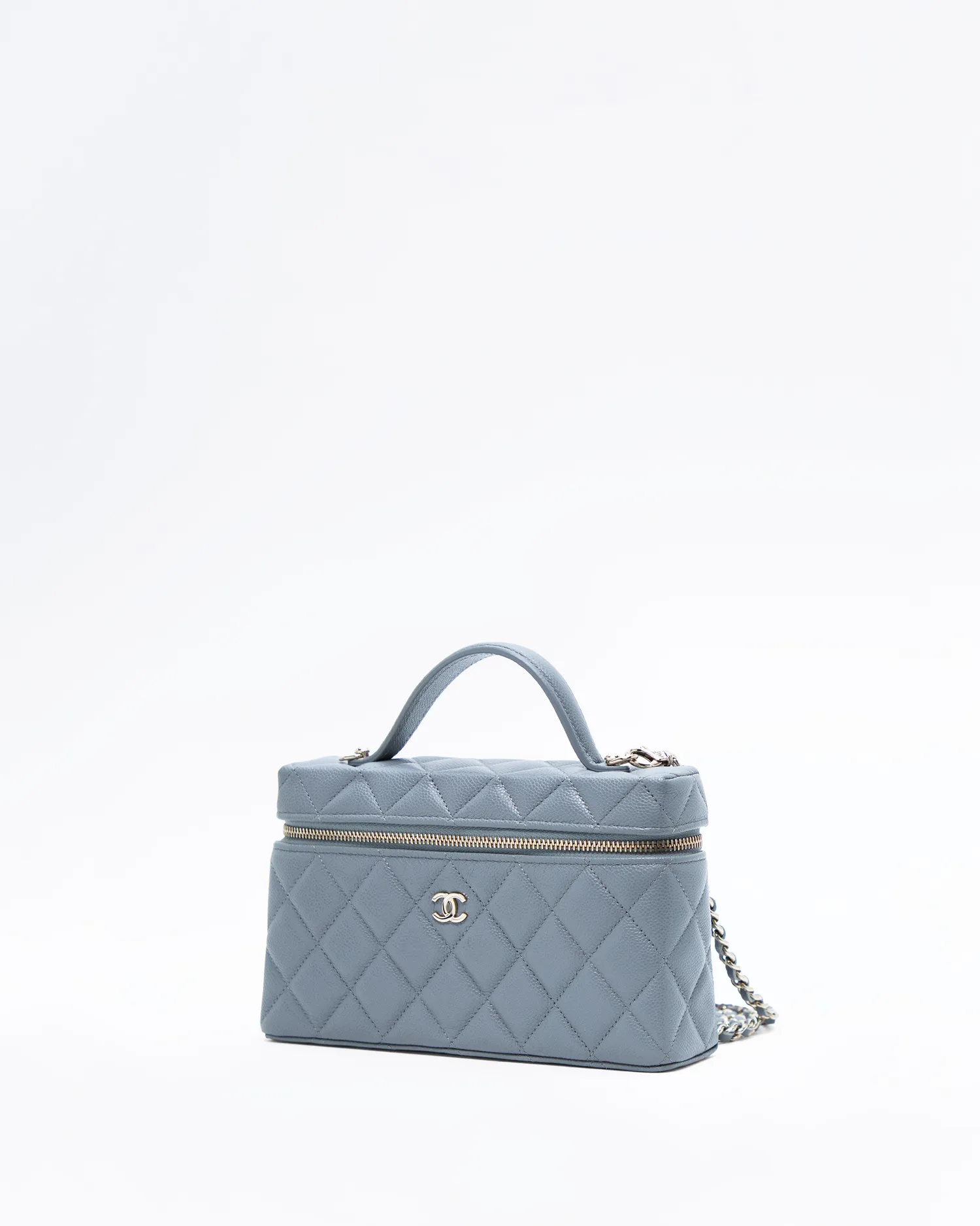 Caviar Slim Vanity Case with Chain