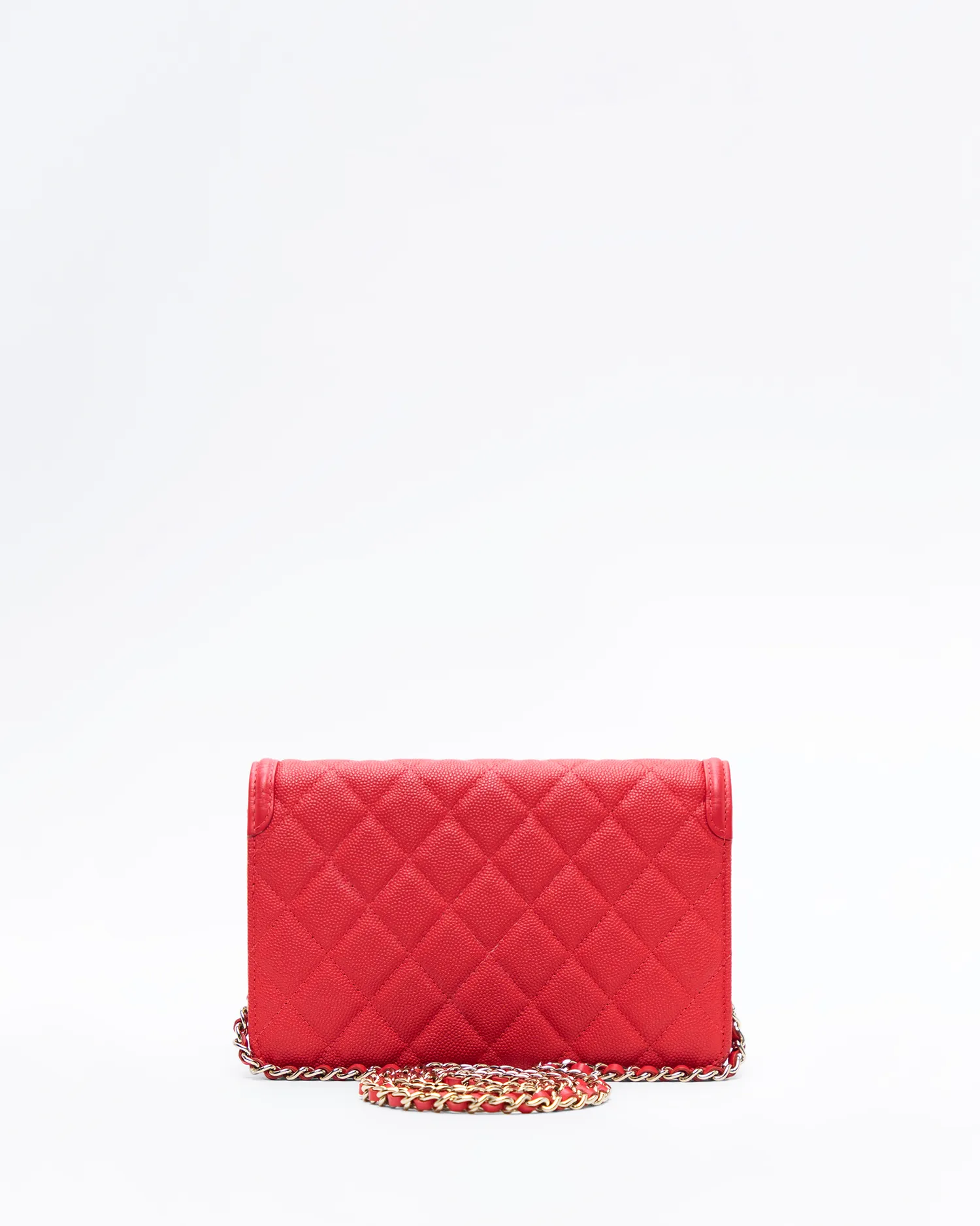 Caviar Quilted Filigree Wallet on a Chain