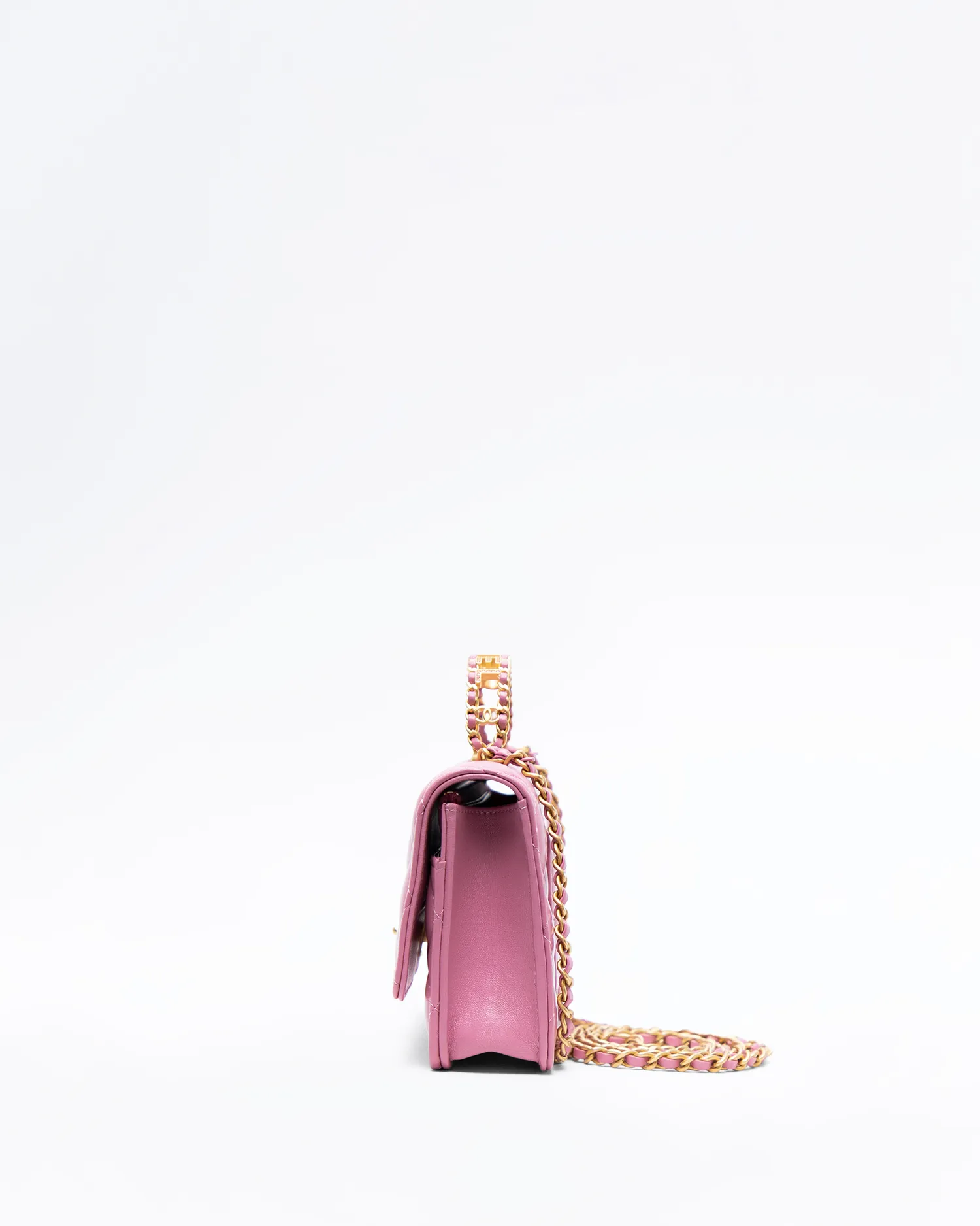 Strass Woven CC Top Handle Wallet on a Chain