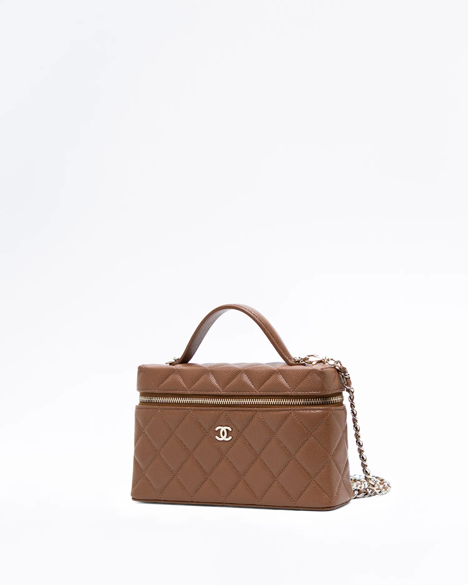 Caviar Slim Vanity Case with Chain